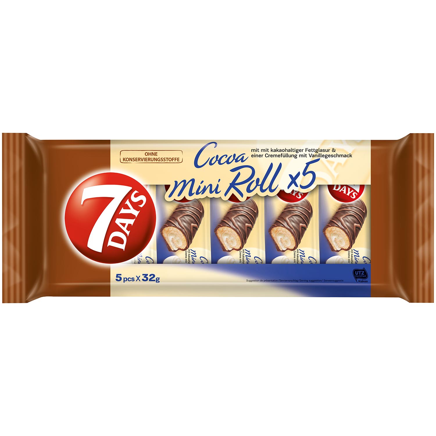 7Days Cocoa Mini Roll Vanille 5x32g