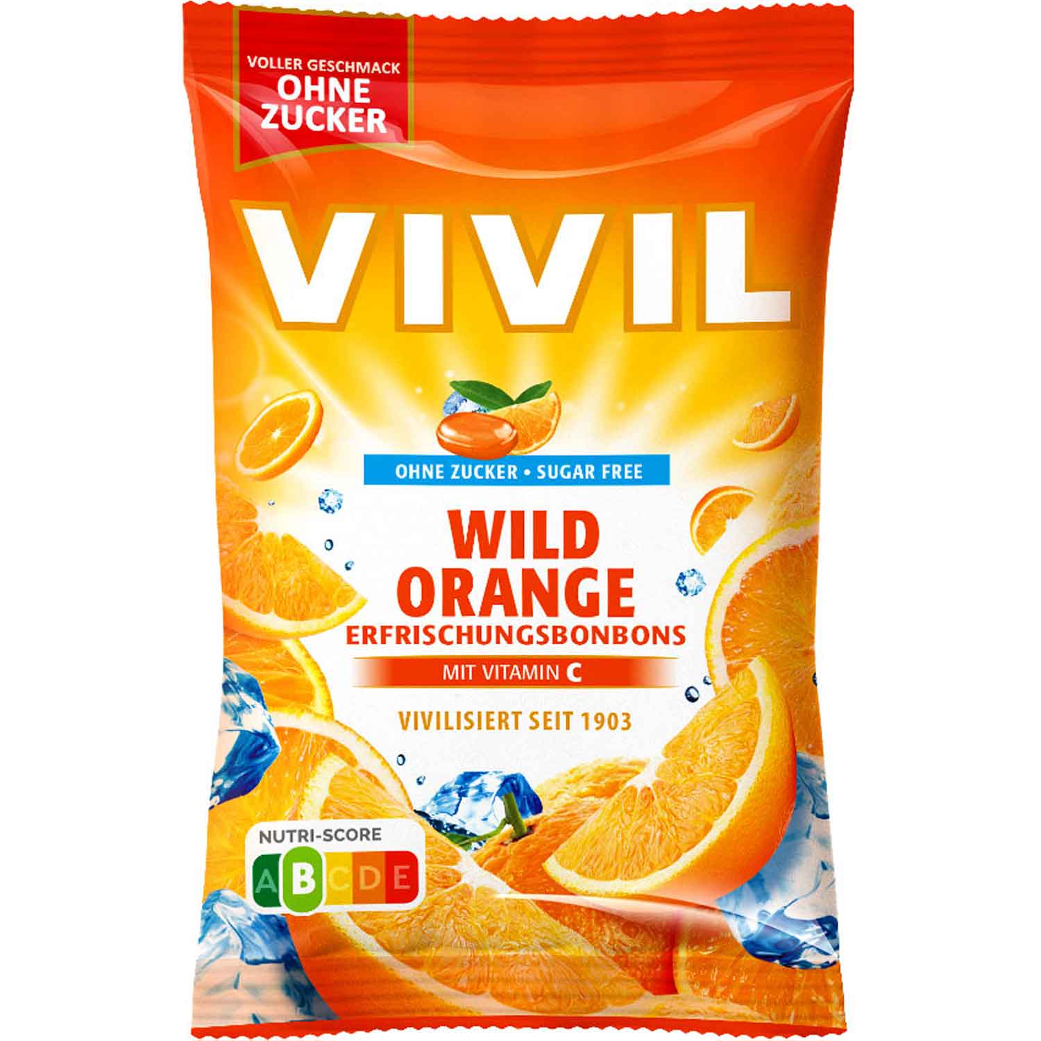 Vivil Erfrischungsbonbons Wild Orange ohne Zucker 120g