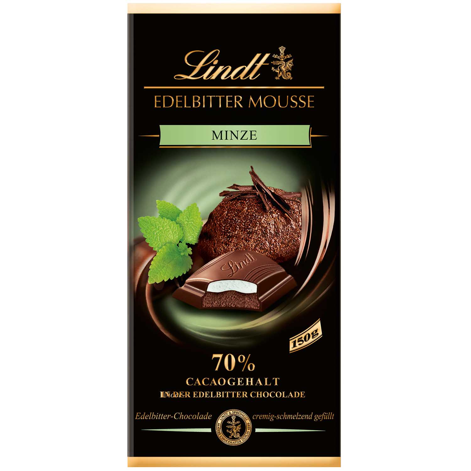 Lindt Edelbitter Mousse Minze Tafel 150g