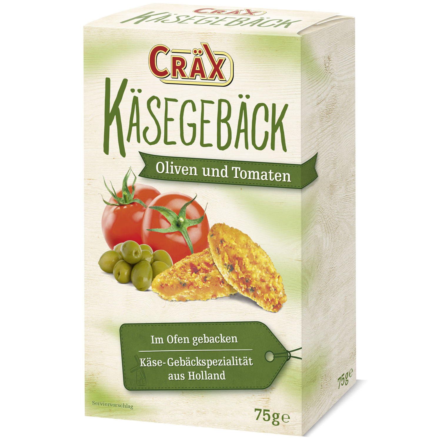 Cräx Käsegebäck Oliven und Tomaten 75g