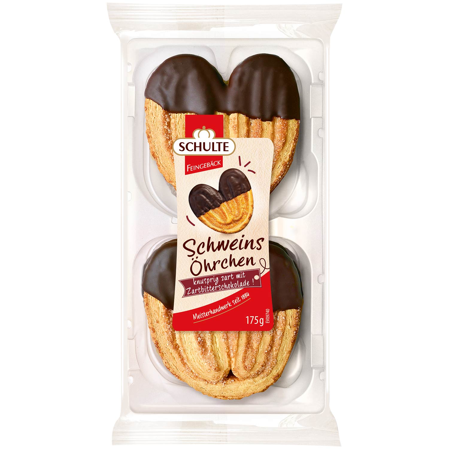 Schulte Schweinsöhrchen Zartbitter 175g