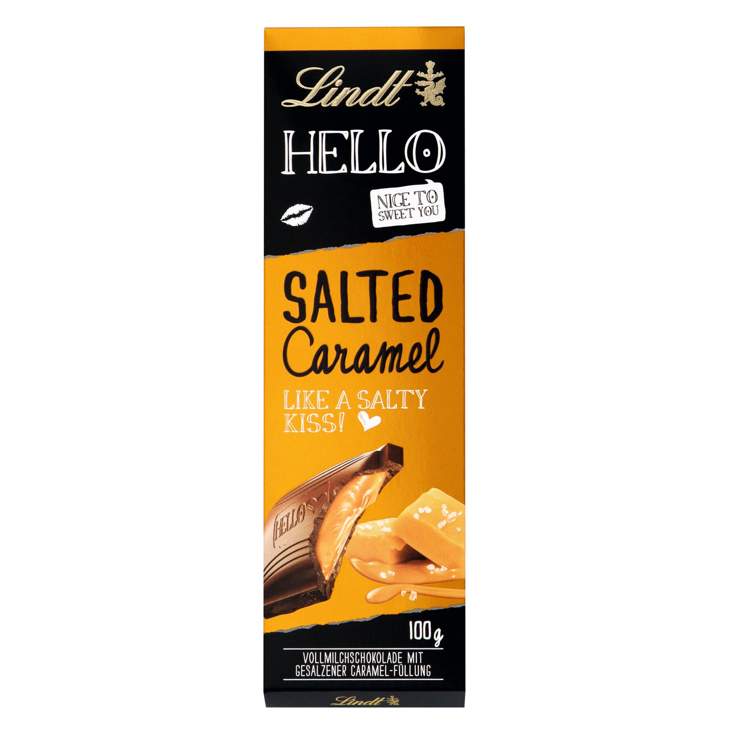 Lindt Hello Salted Caramel Vollmilch Tafel 100g