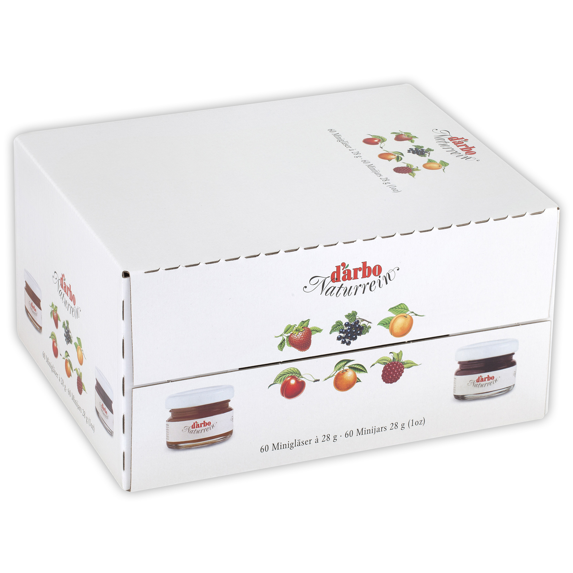 d'arbo Naturrein Himbeer Konfitüre Extra Minigläser 60x28g