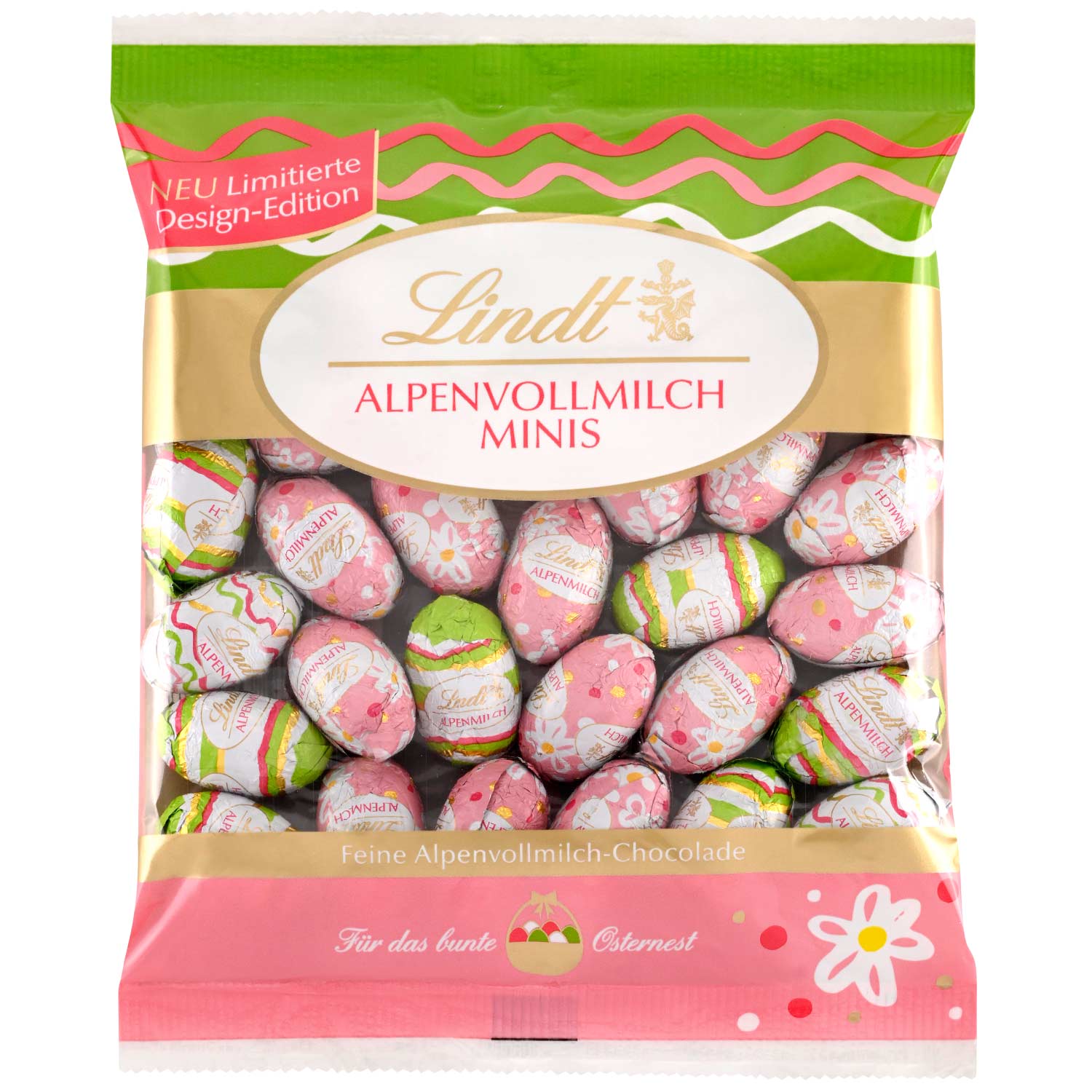 Lindt Deko Edition Mini-Eier Alpenvollmilch bunt 180g