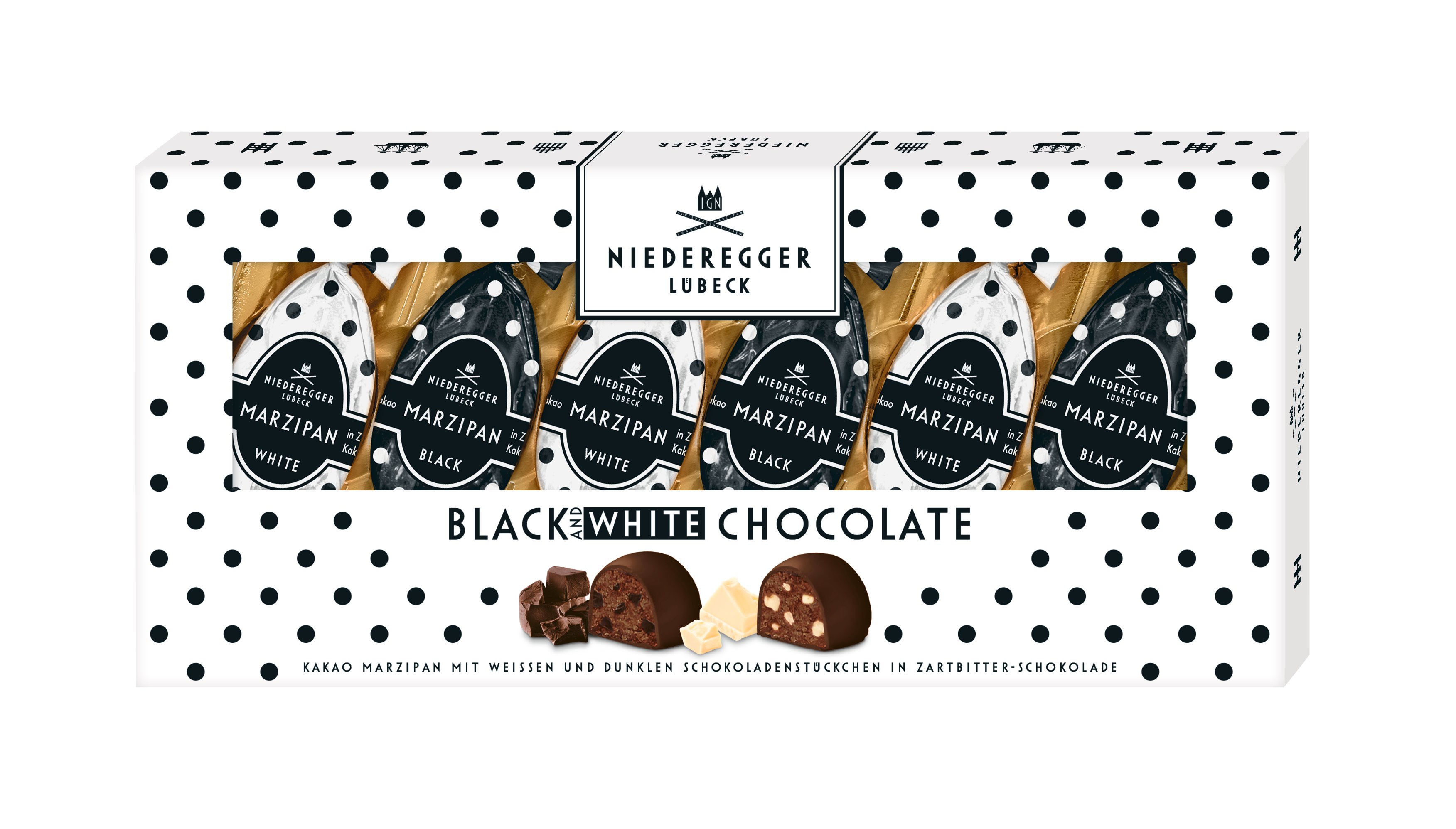 Niederegger Black & White Marzipan-Eier 100g