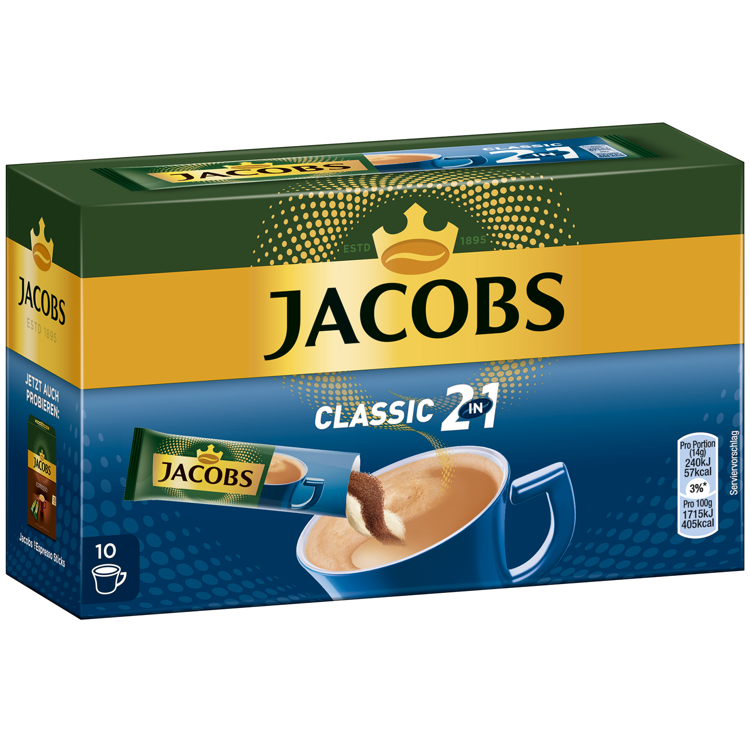 Jacobs Classic 2in1 Sticks 10er