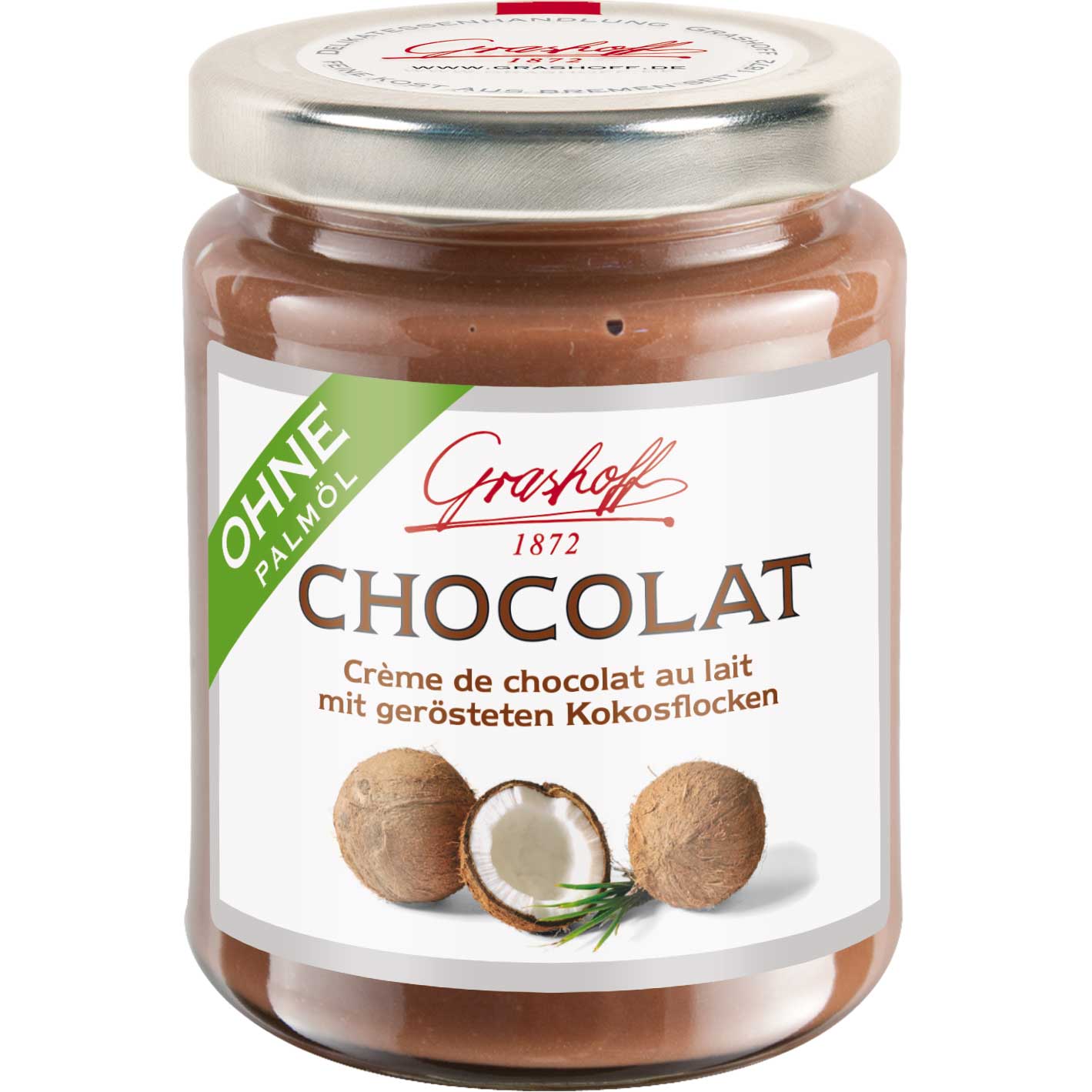 Grashoff Chocolat Crème de chocolat au lait mit Kokosflocken 235g