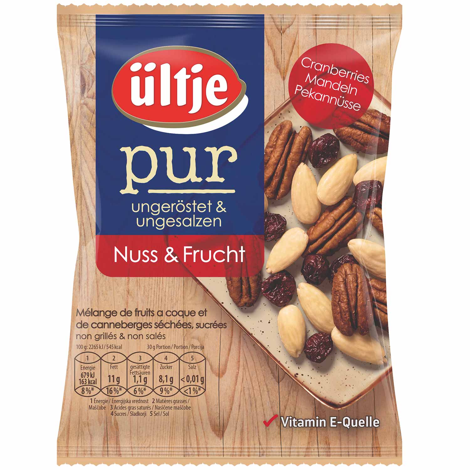 ültje pur Nuss & Frucht ungeröstet & ungesalzen 150g