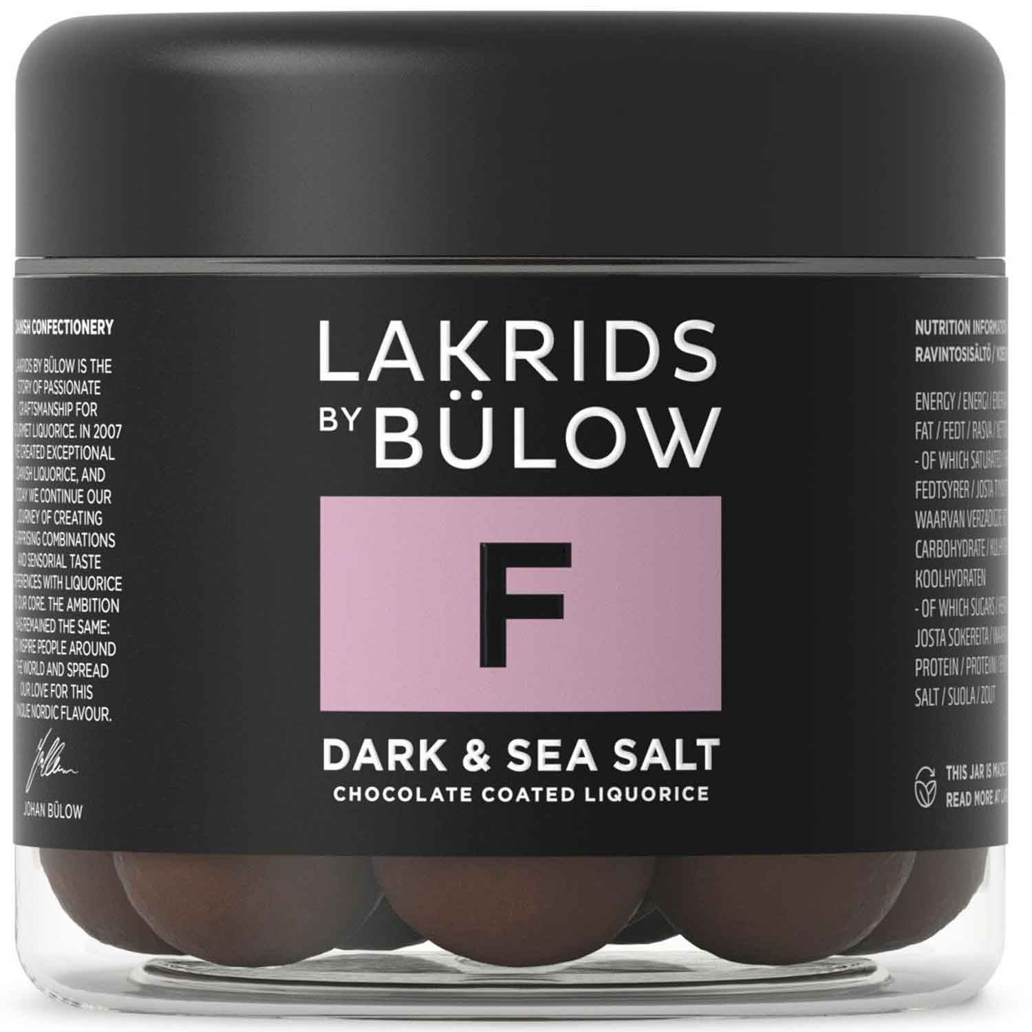 Lakrids by Bülow F Dark & Sea Salt 125g