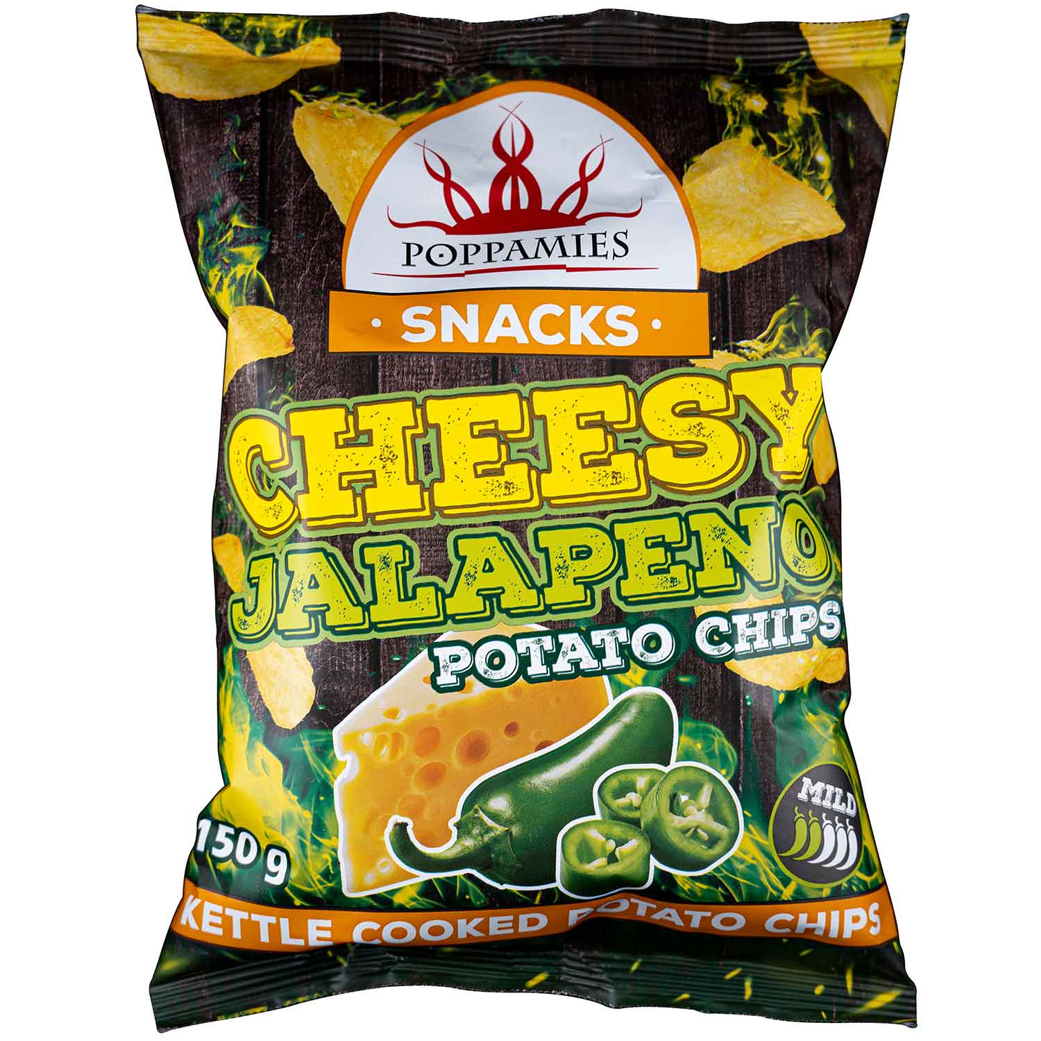 Poppamies Snacks Cheesy Jalapeno Potato Chips 150g