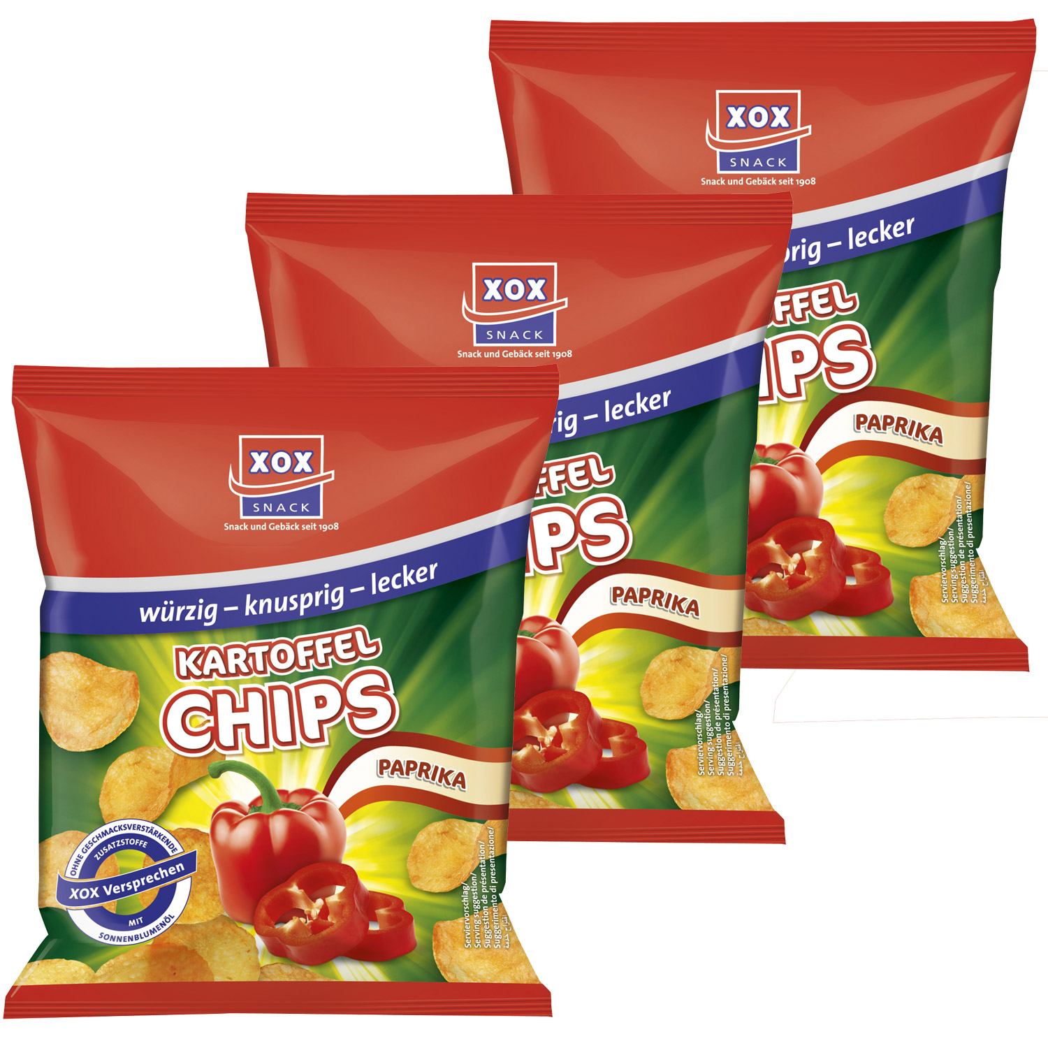 XOX Kartoffelchips Paprika 24x30g