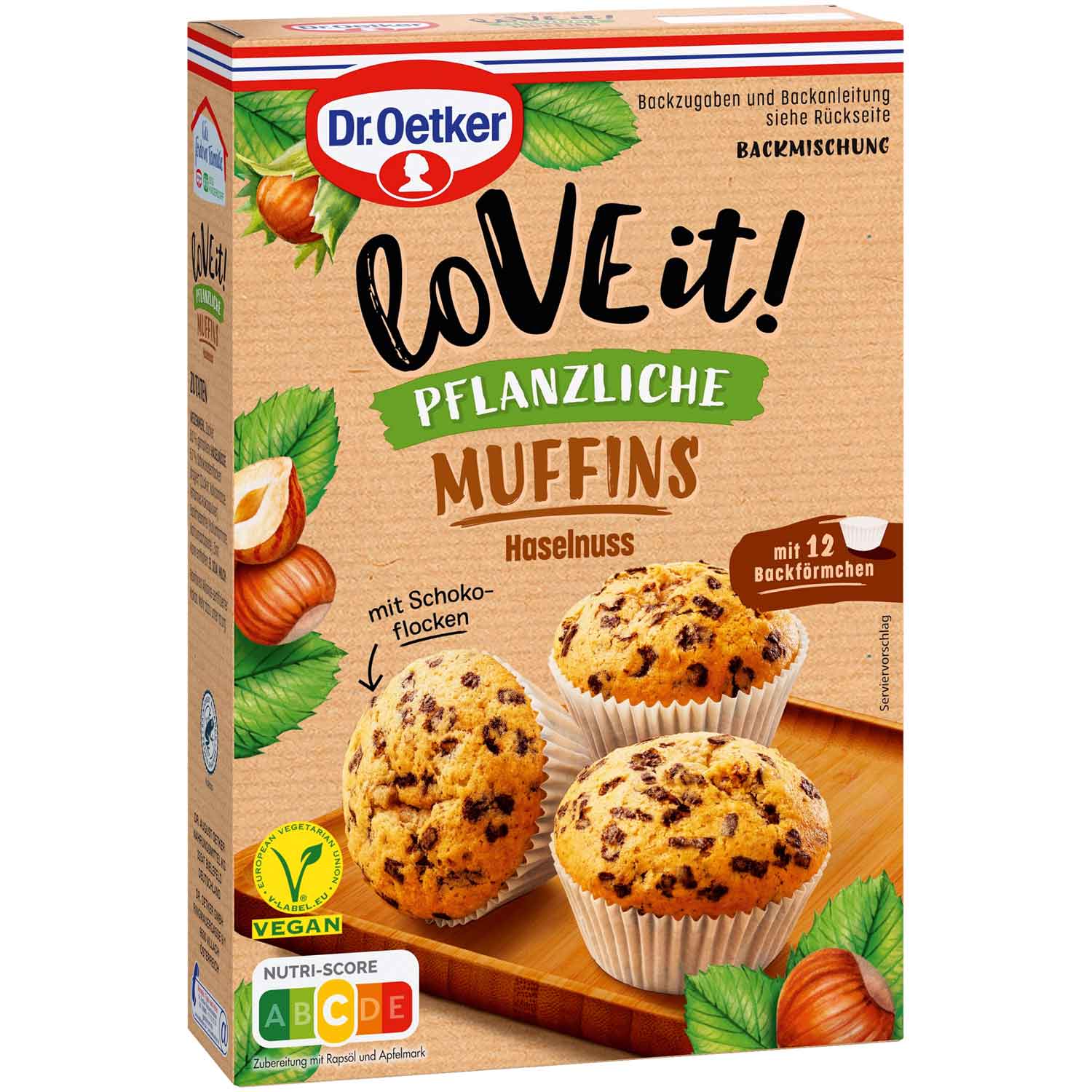 Dr. Oetker Backmischung Love it! Pflanzliche Muffins Haselnuss 435g