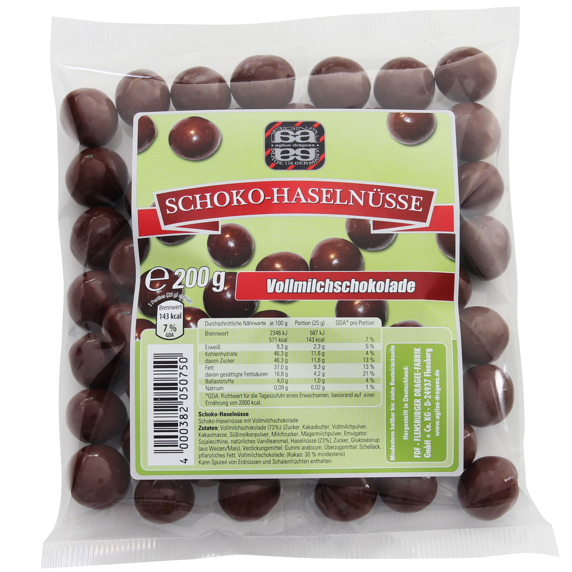 agilus dragees Schoko-Haselnüsse 200g