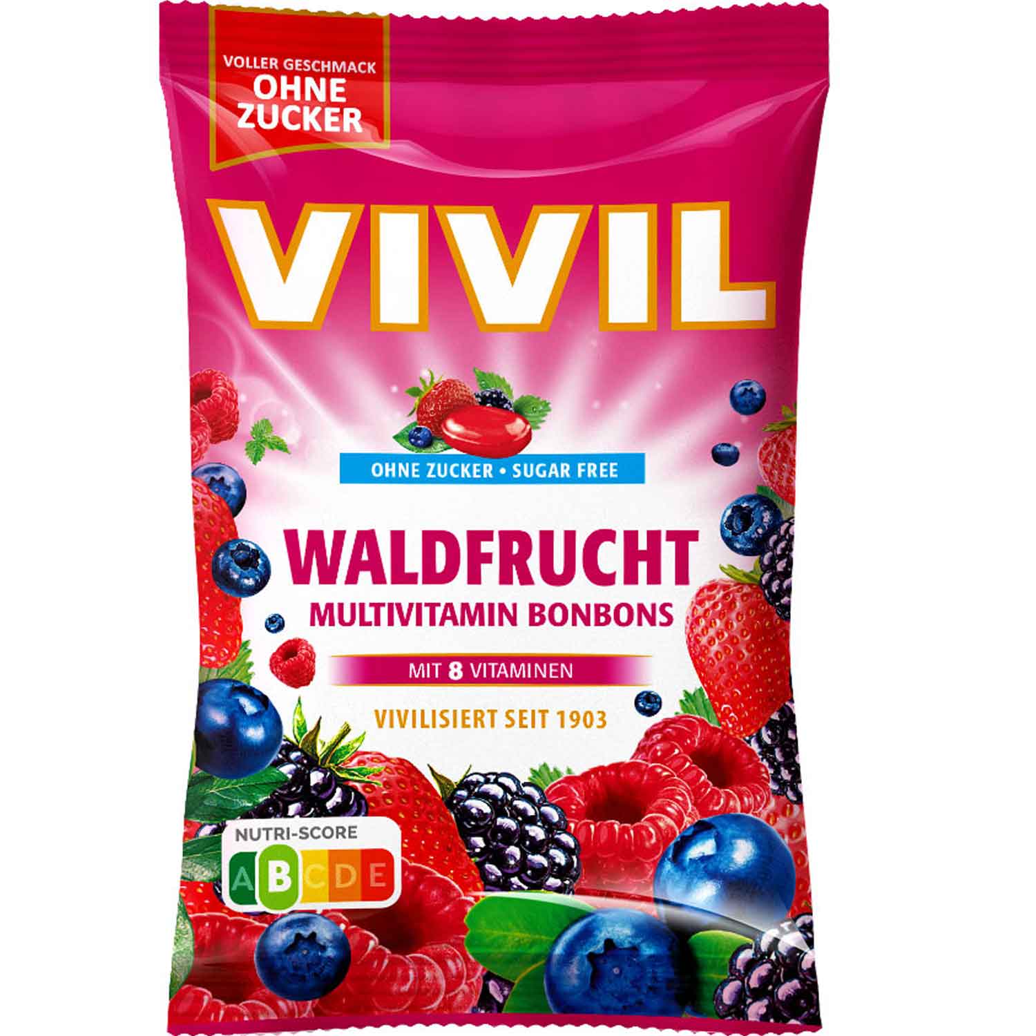 Vivil Multivitamin Bonbons Waldfrucht ohne Zucker 120g
