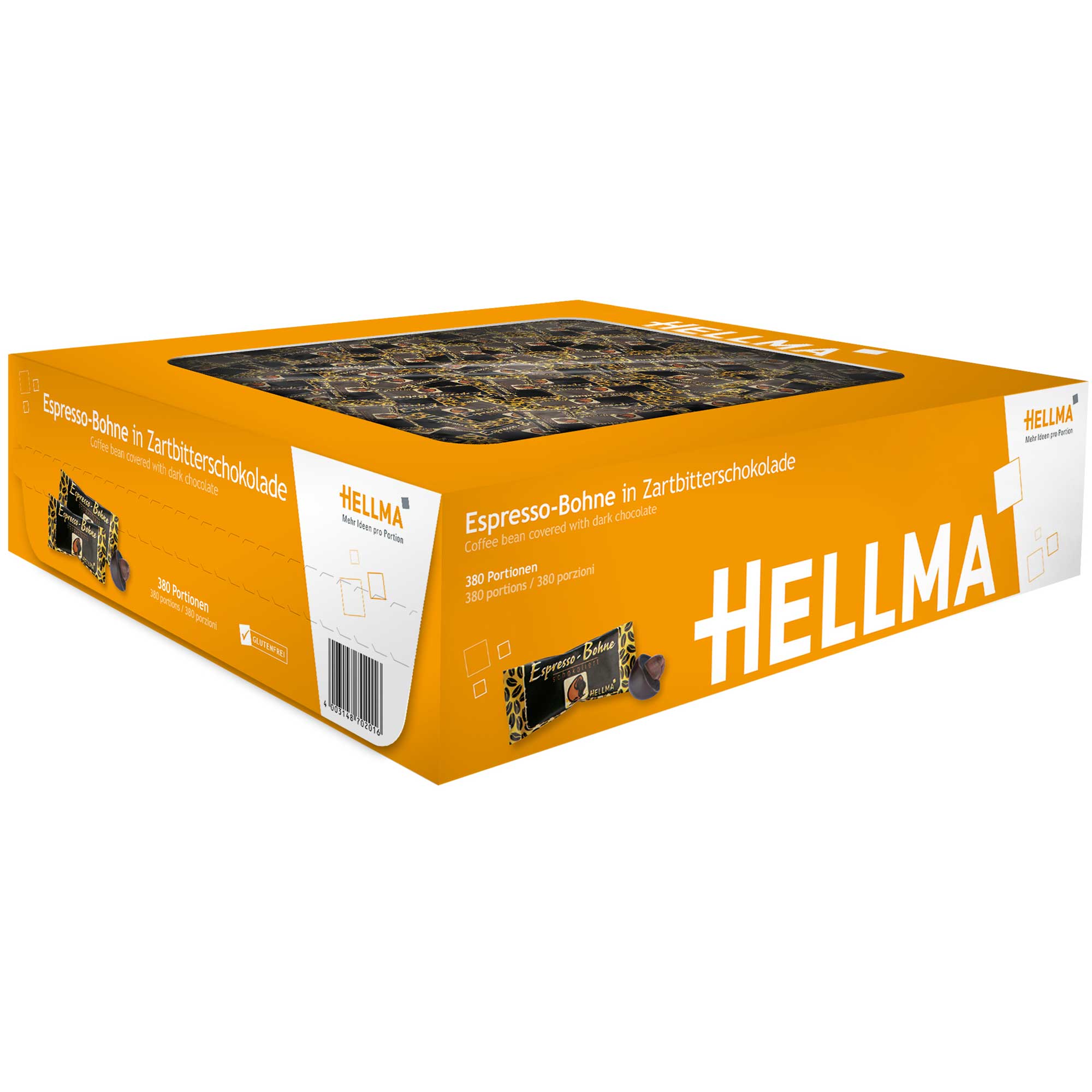 Hellma Espresso-Bohne in Zartbitterschokolade 380er