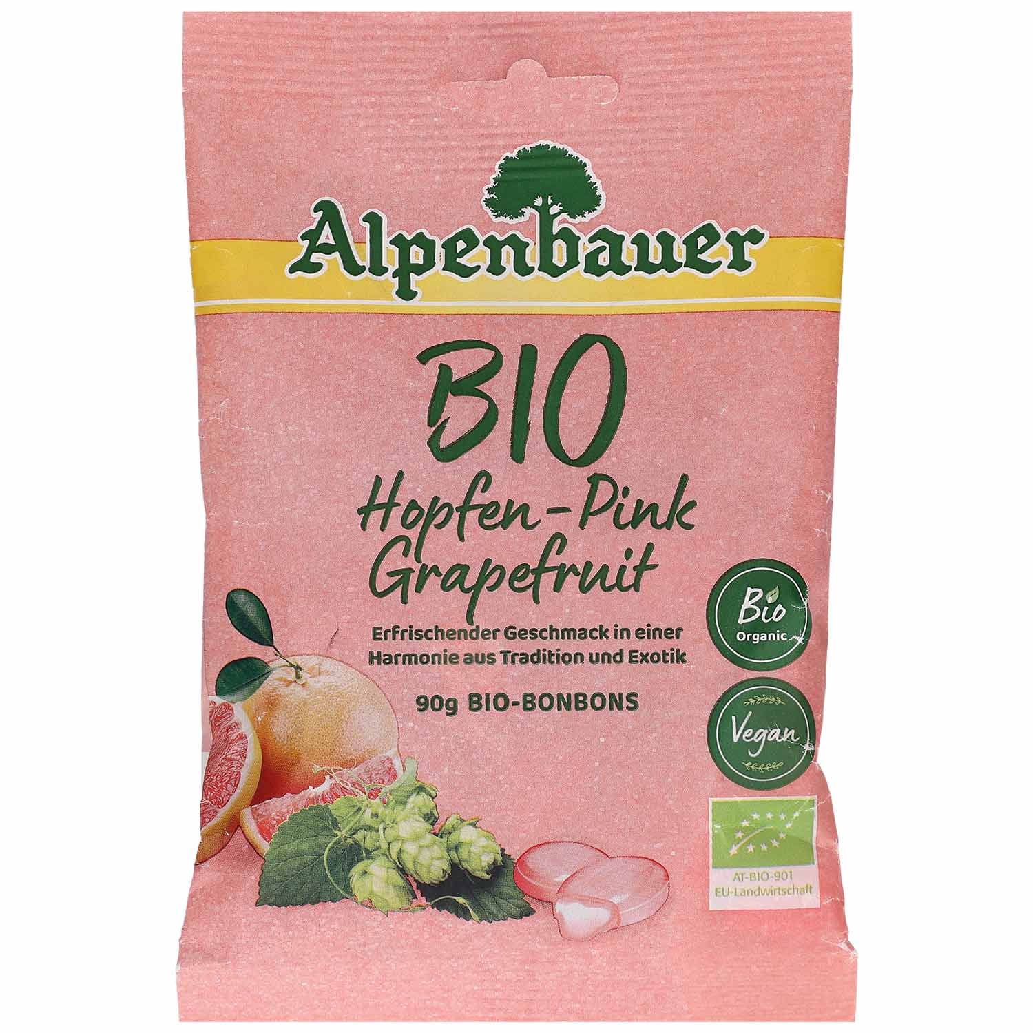 Alpenbauer Bio Hopfen-Pink Grapefruit Bonbons 90g