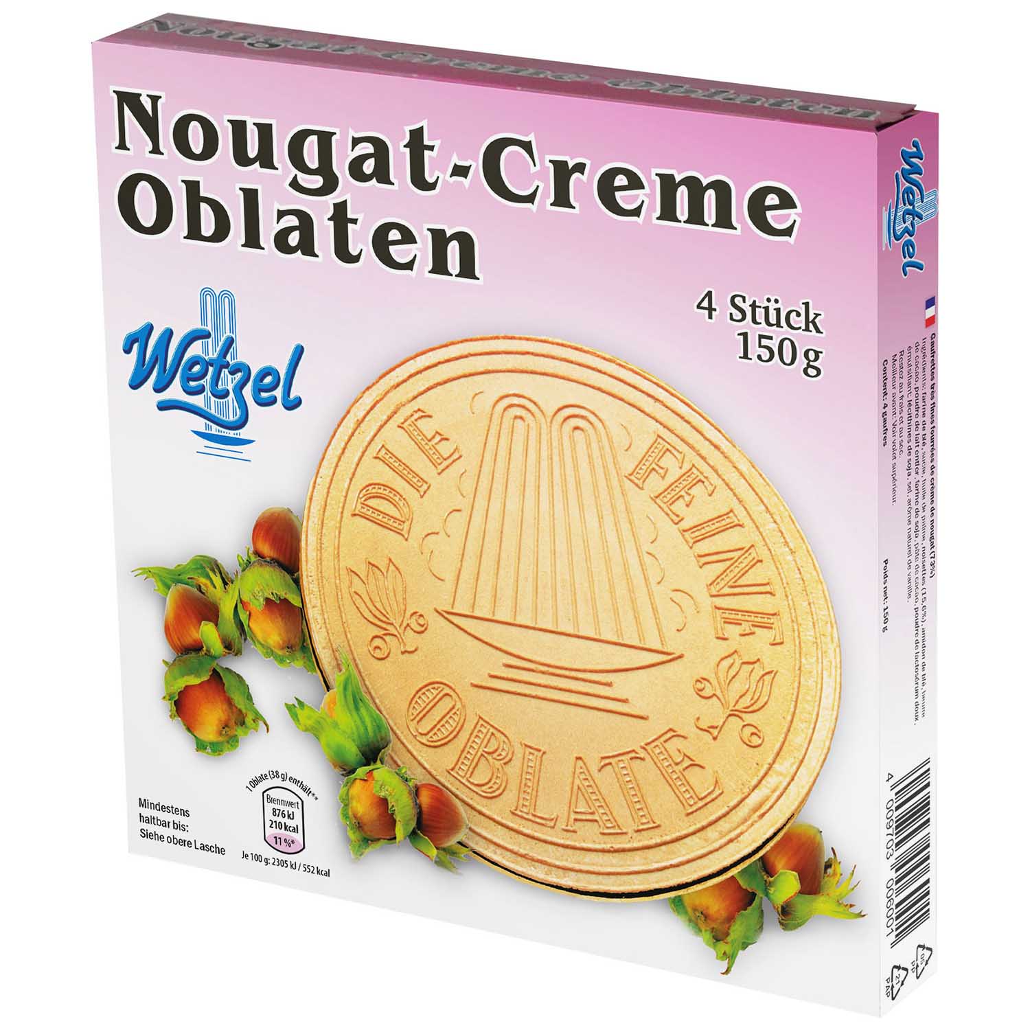 Wetzel Nougat-Creme Oblaten 4er