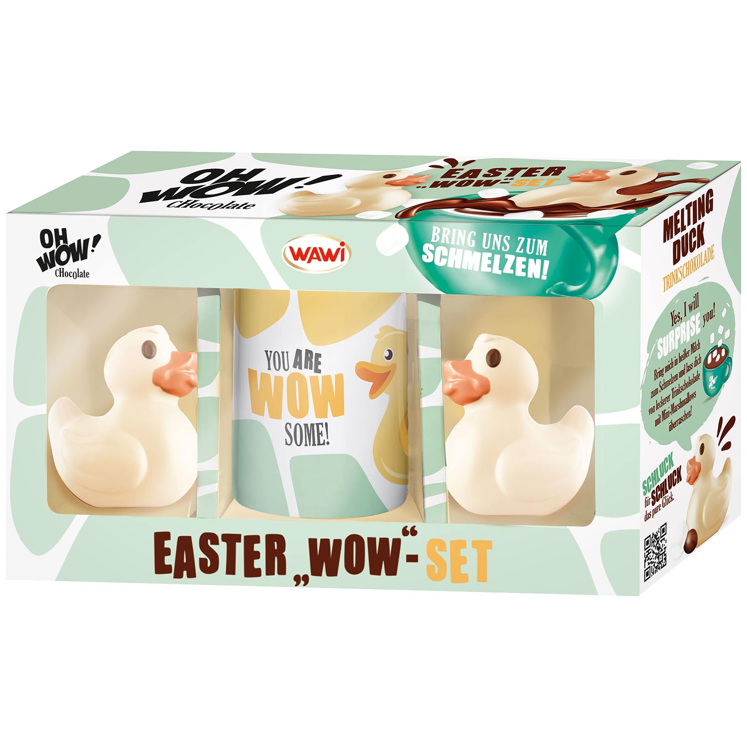 OH WOW! Chocolate Melting Duck Geschenk-Set 150g