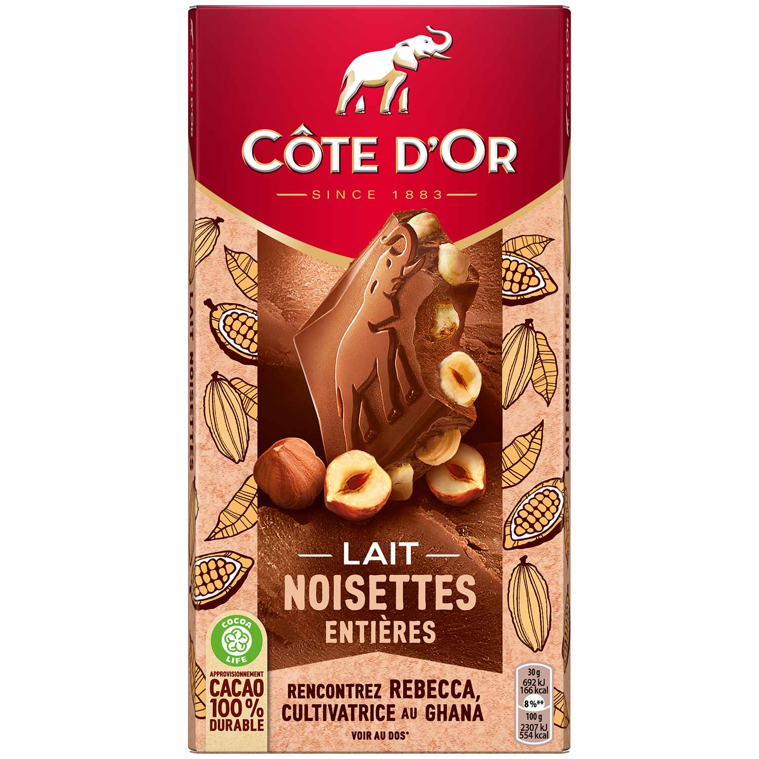 Côte D'Or Lait Noisettes Entières 180g