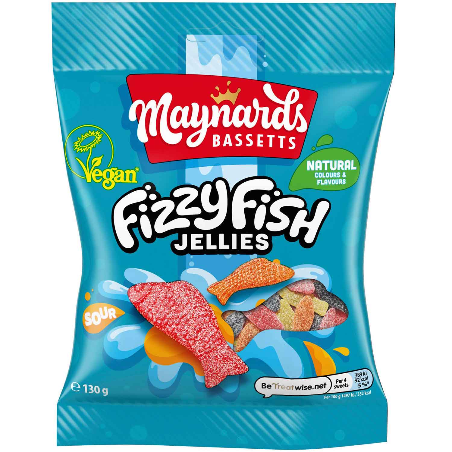 Maynards Bassetts Fizzy Fish Jellies 130g