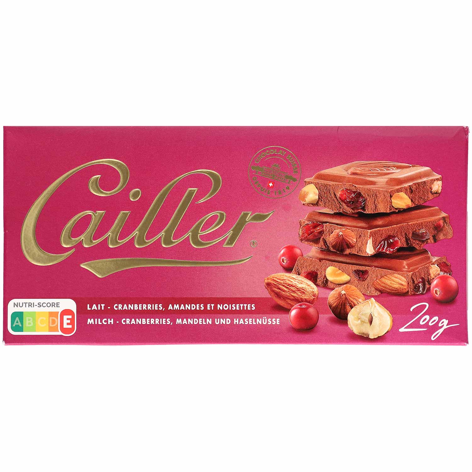 Cailler Milch Cranberries, Mandeln und Haselnüsse 200g