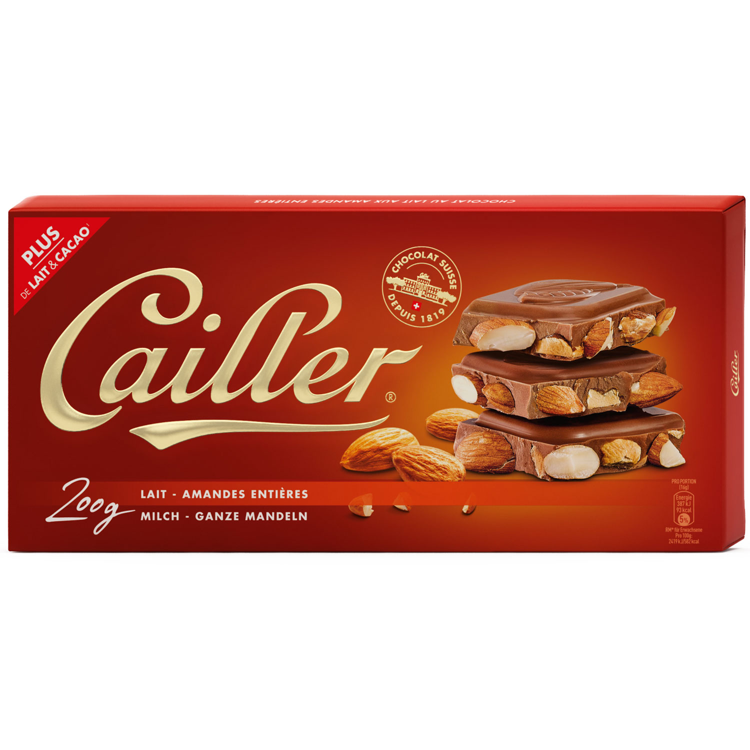 Cailler Milch Ganze Mandeln 200g