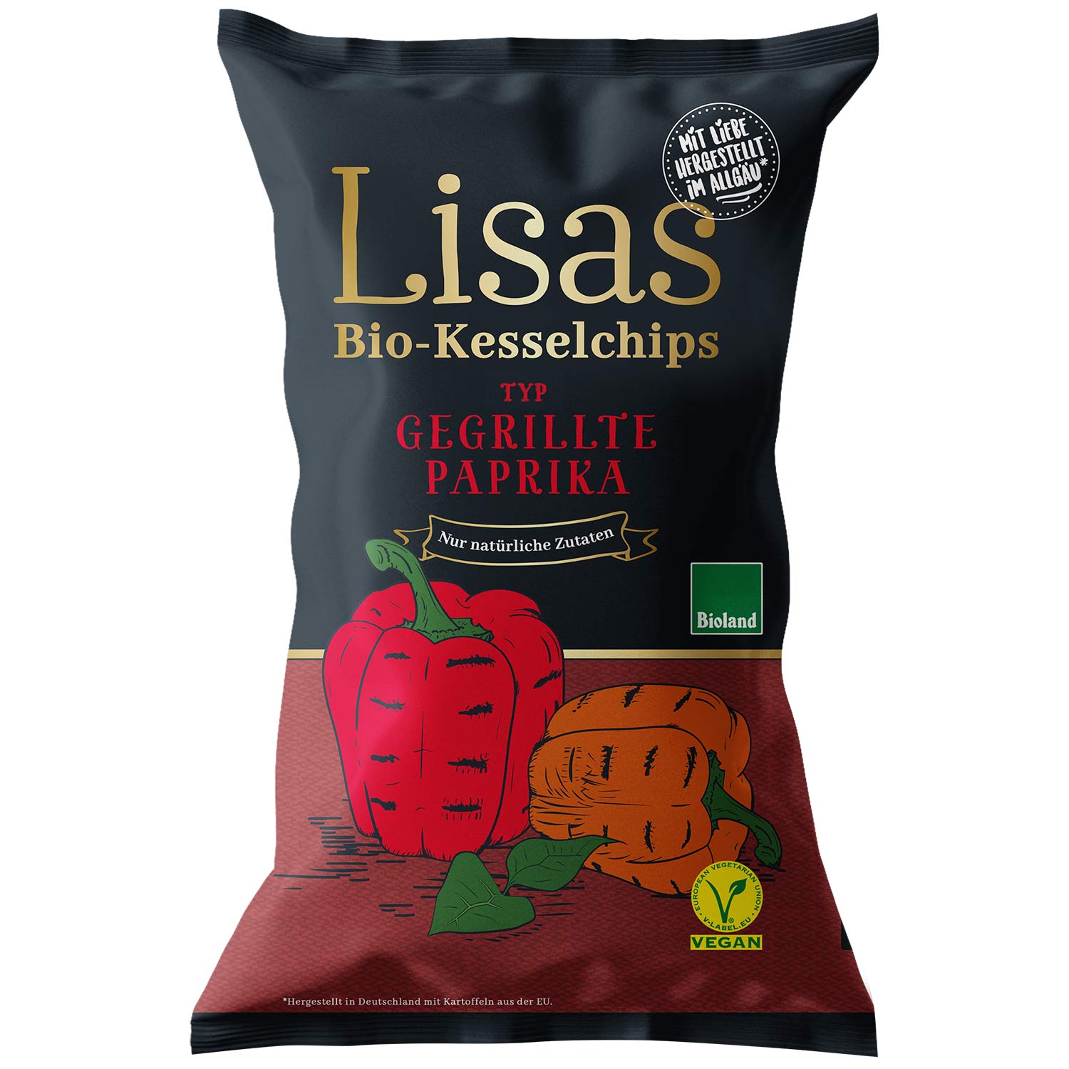 Lisas Bio-Kesselchips Typ Gegrillte Paprika 50g