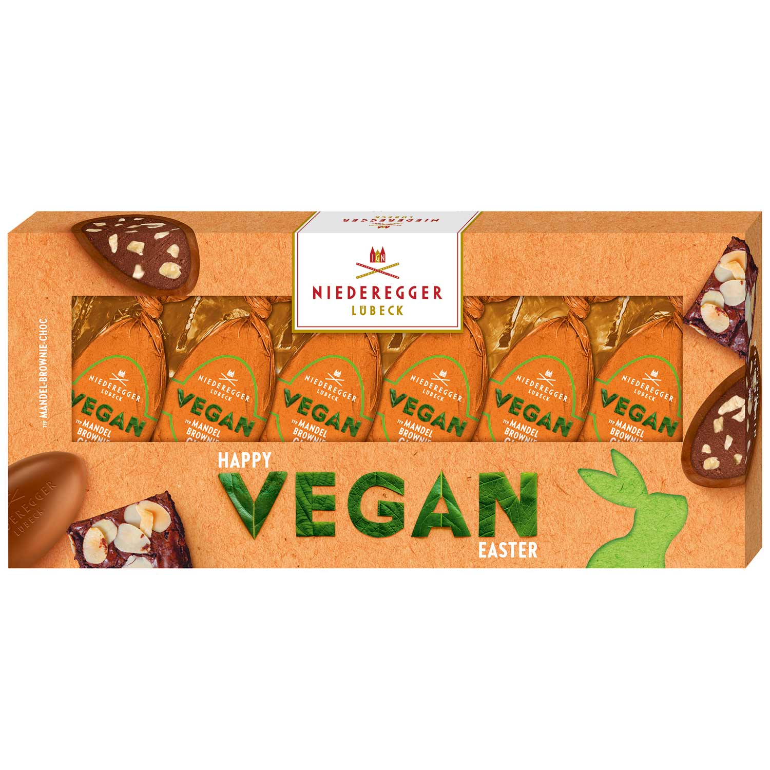 Niederegger Vegan Chocolate-Eier Typ Mandel-Brownie-Choc 100g