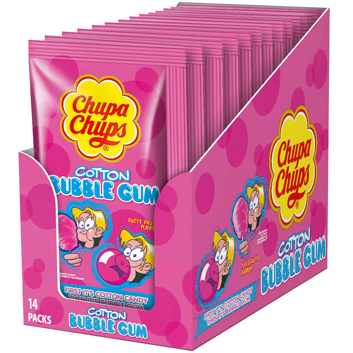 Chupa Chups Cotton Bubble Gum Tutti Frutti 14er