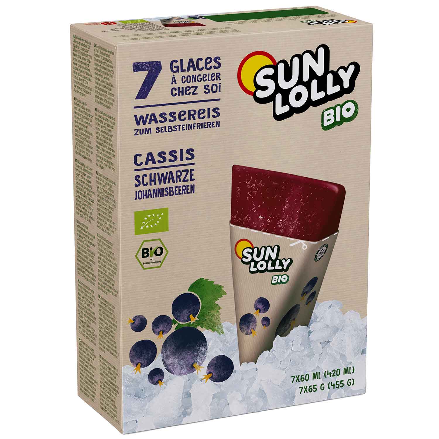 Sun Lolly Wassereis Schwarze Johannisbeeren Bio 7er