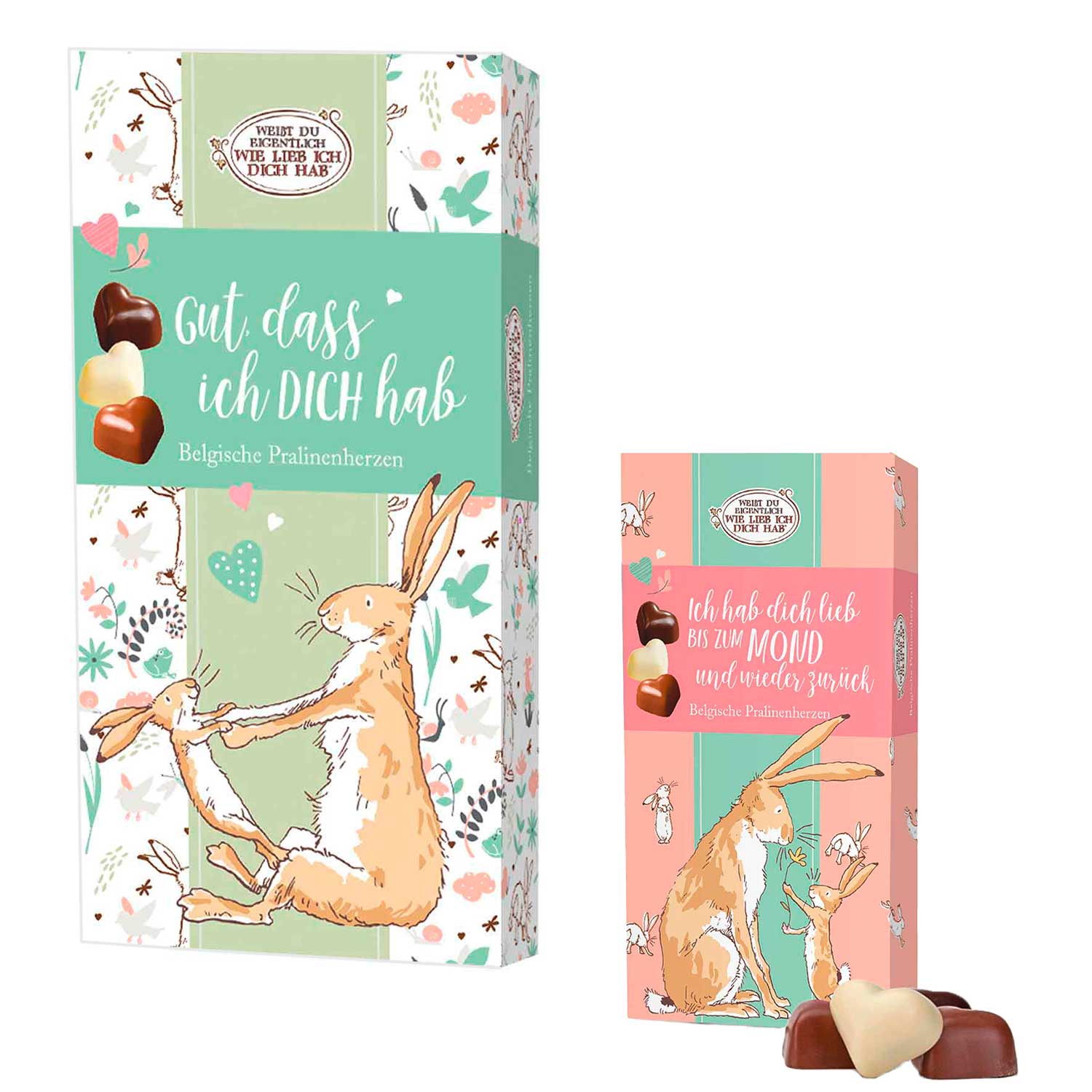 'Weißt du eigentlich, wie lieb ich dich hab' Nougatherzen 100g
