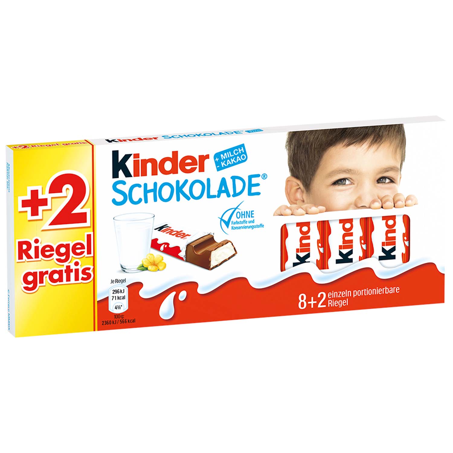 kinder Schokolade 8er + 2 Riegel gratis