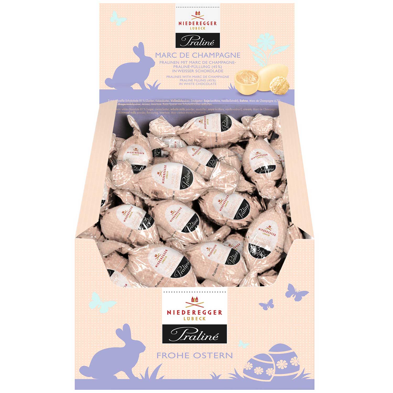 Niederegger Praliné-Eier Marc de Champagne Trüffel 75x17g
