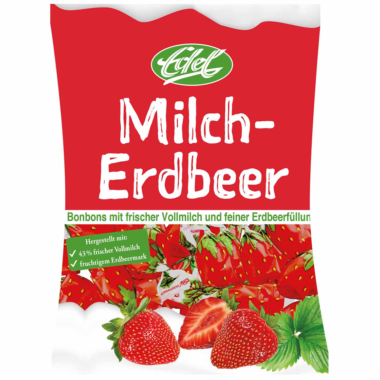Edel Milch-Erdbeer Bonbons 120g