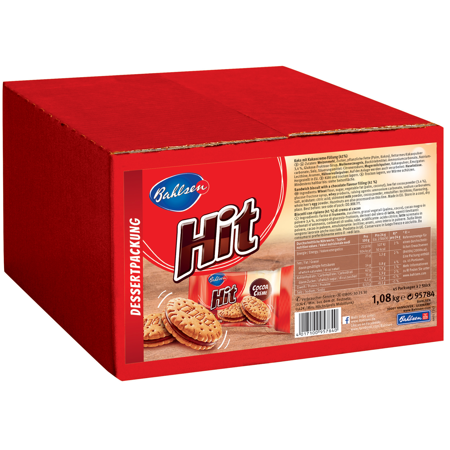 Bahlsen Hit Cocoa Crème 45x2er