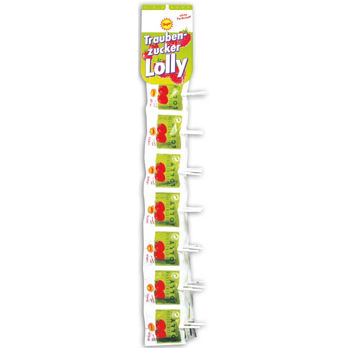 Frigeo Traubenzucker Lolly Erdbeer 7er