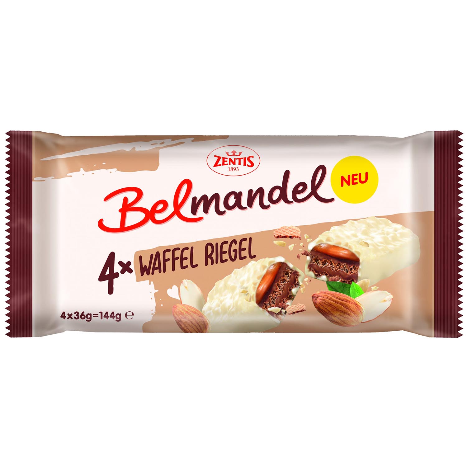 Zentis Belmandel Waffel Riegel 4er