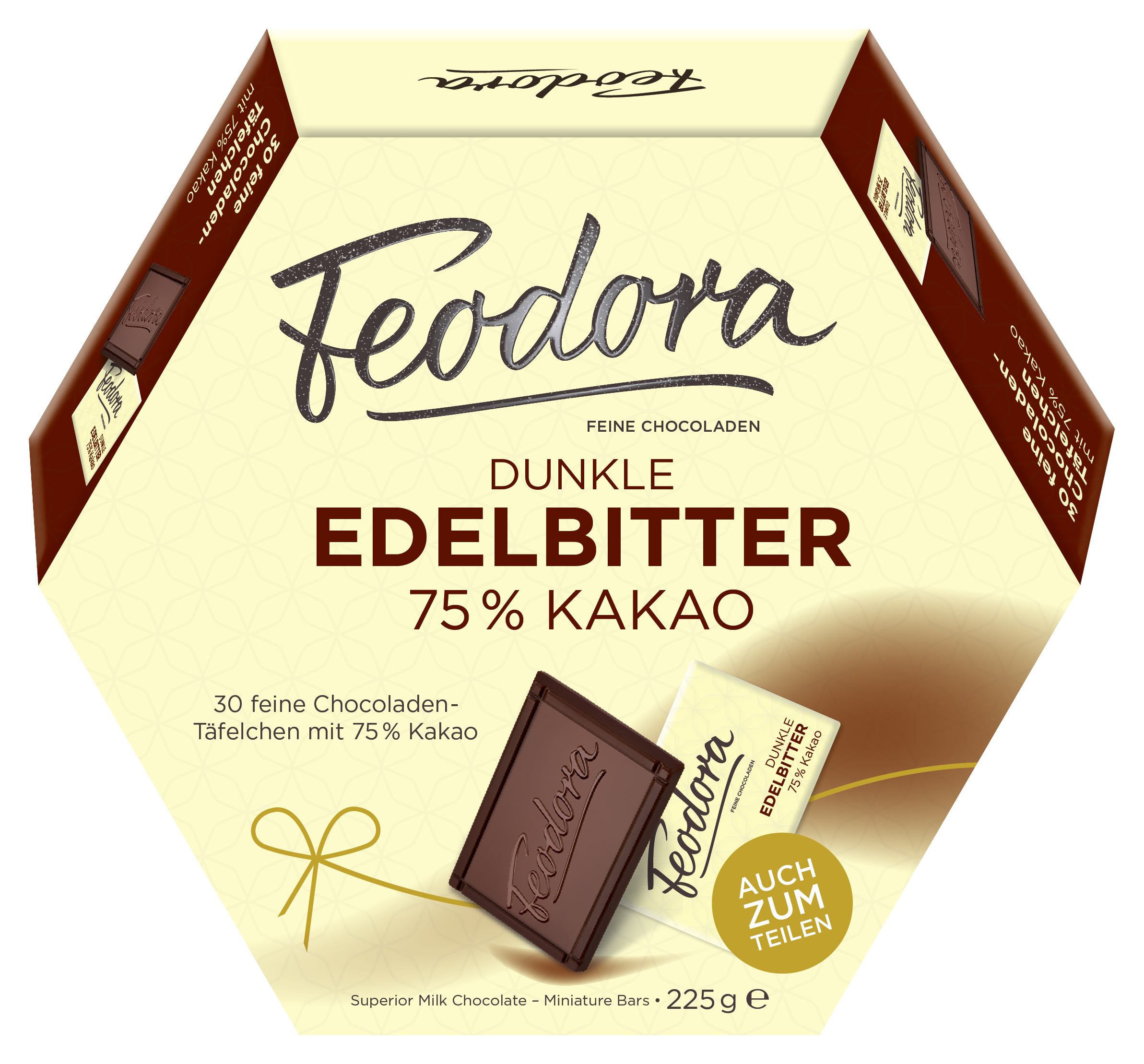 Feodora Täfelchen Dunkle Edelbitter 75% Kakao 30er