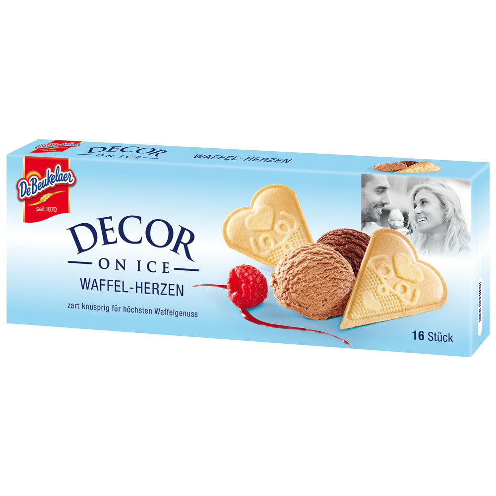 DeBeukelaer Decor on Ice Waffel-Herzen 16er