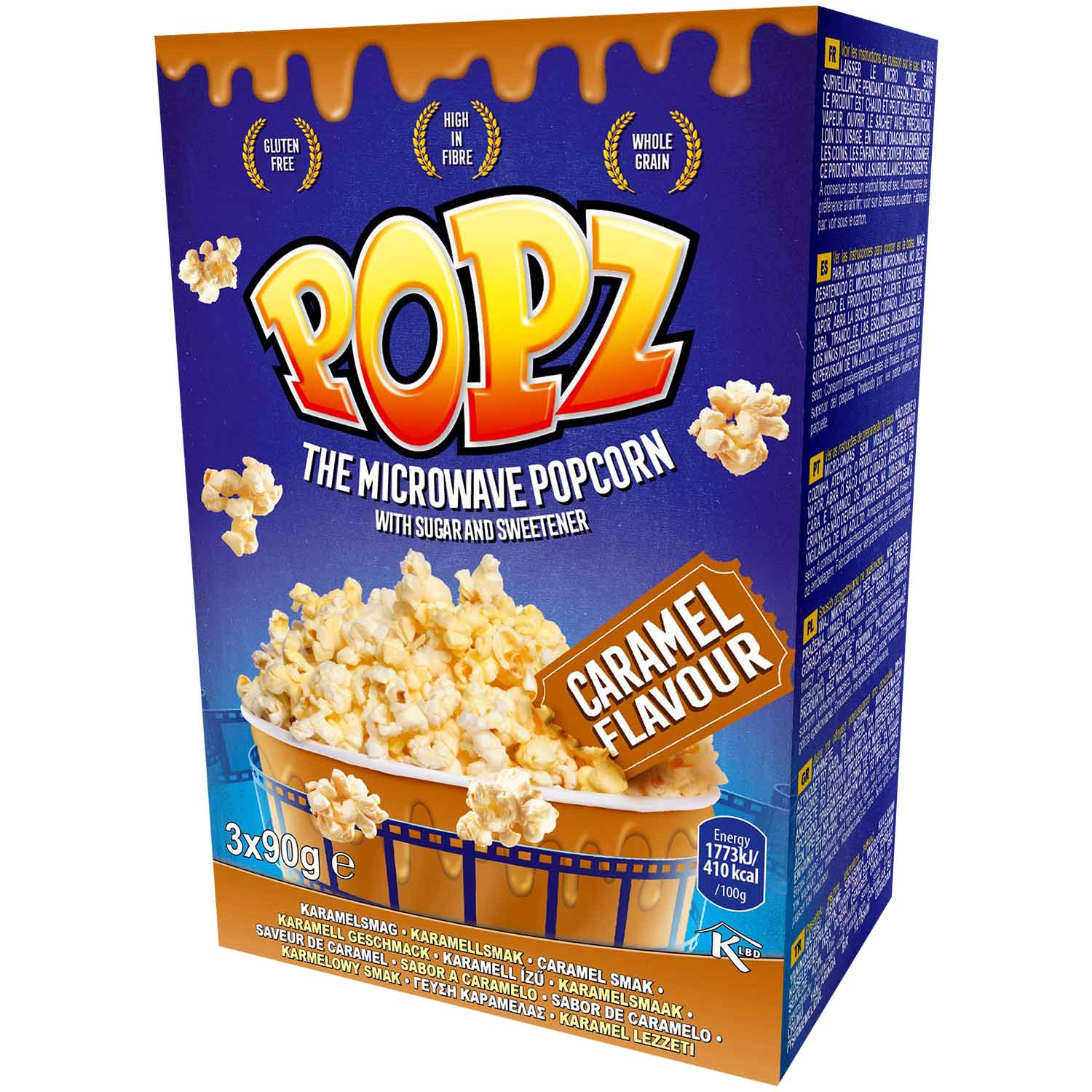 POPZ Mikrowellen-Popcorn Caramell 3x90g