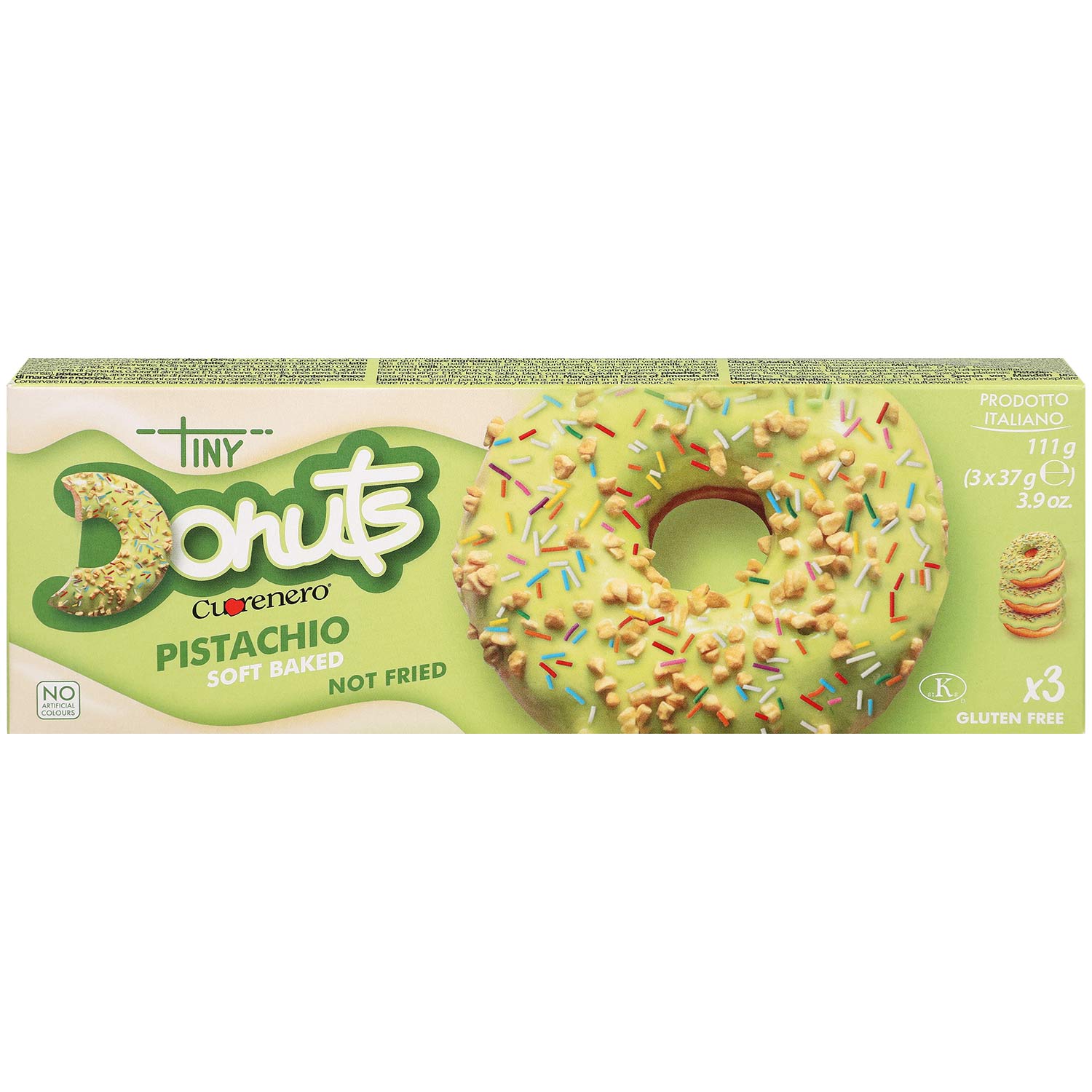 Cuorenero Donuts Pistachio 3x37g