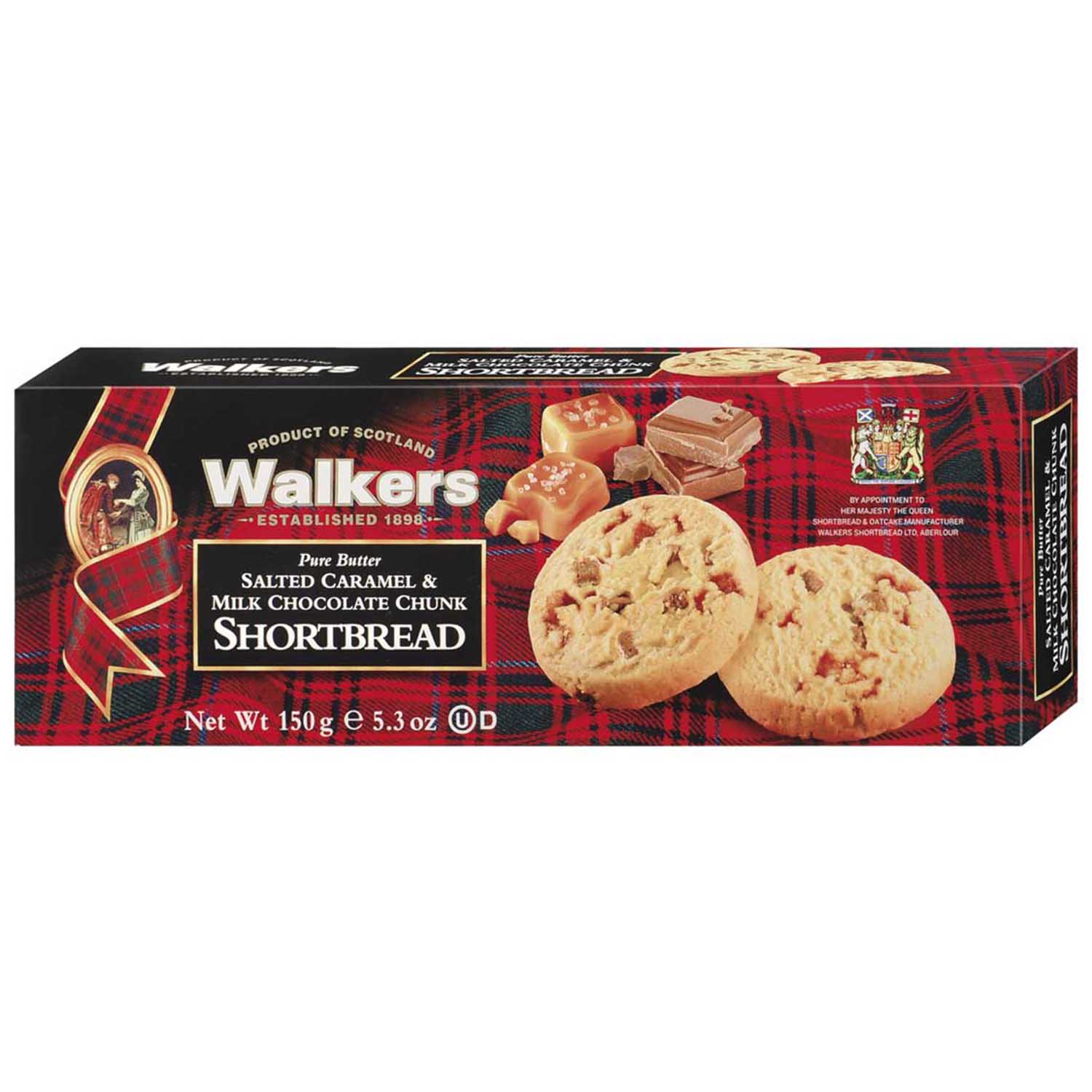 Walkers Pure Butter Shortbread Salted Caramel & Milk Chocolate Chunk 150g