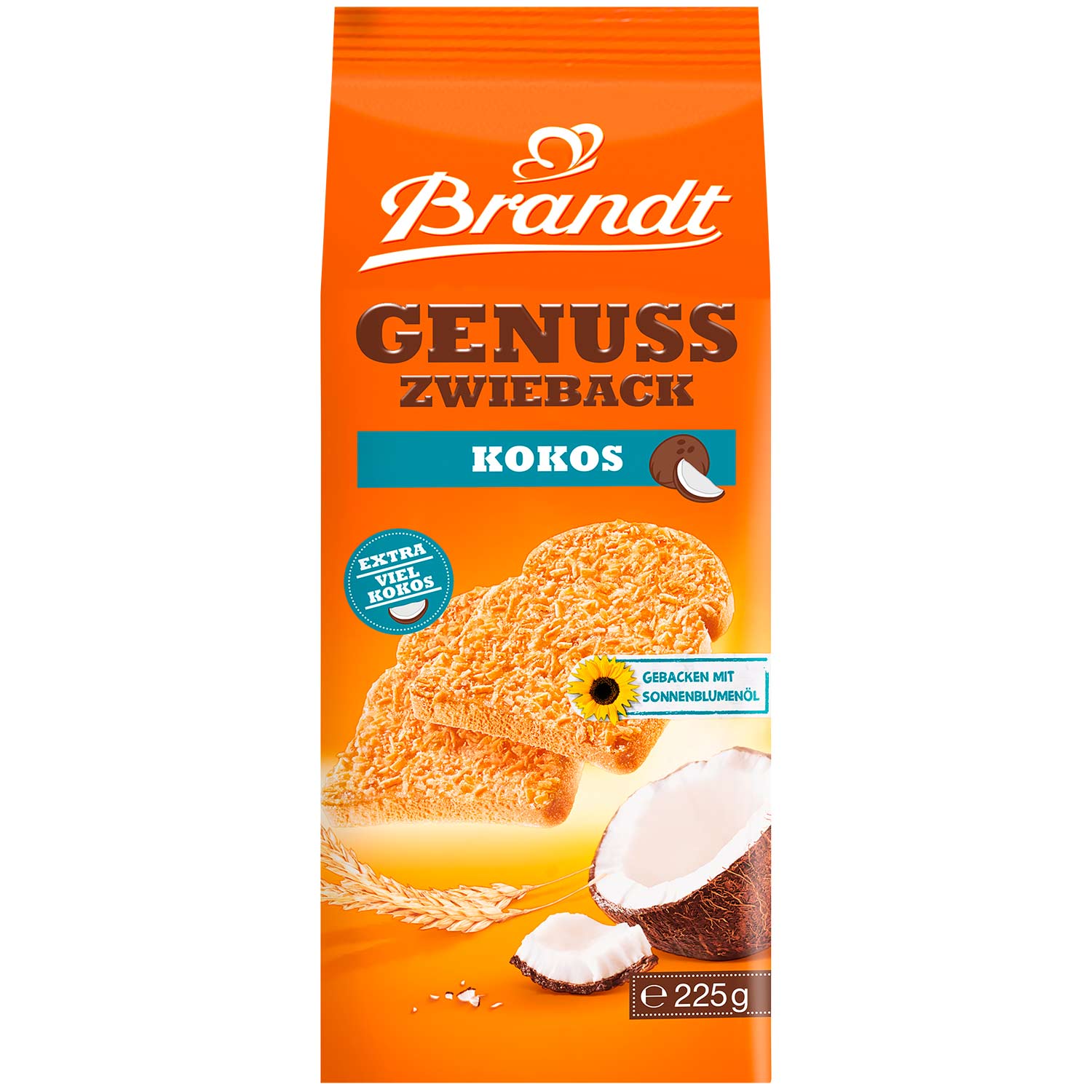 Brandt Genuss Zwieback Kokos 225g