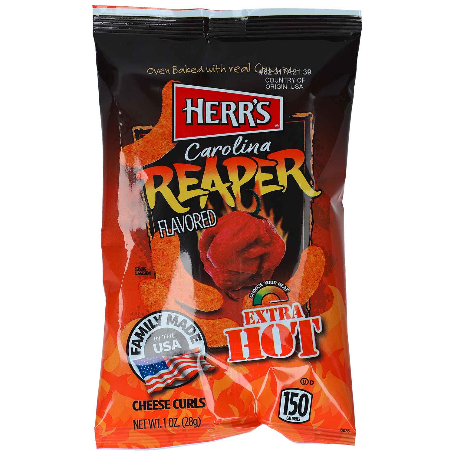 Herr's Carolina Reaper Cheese Curls Extra Hot 28g