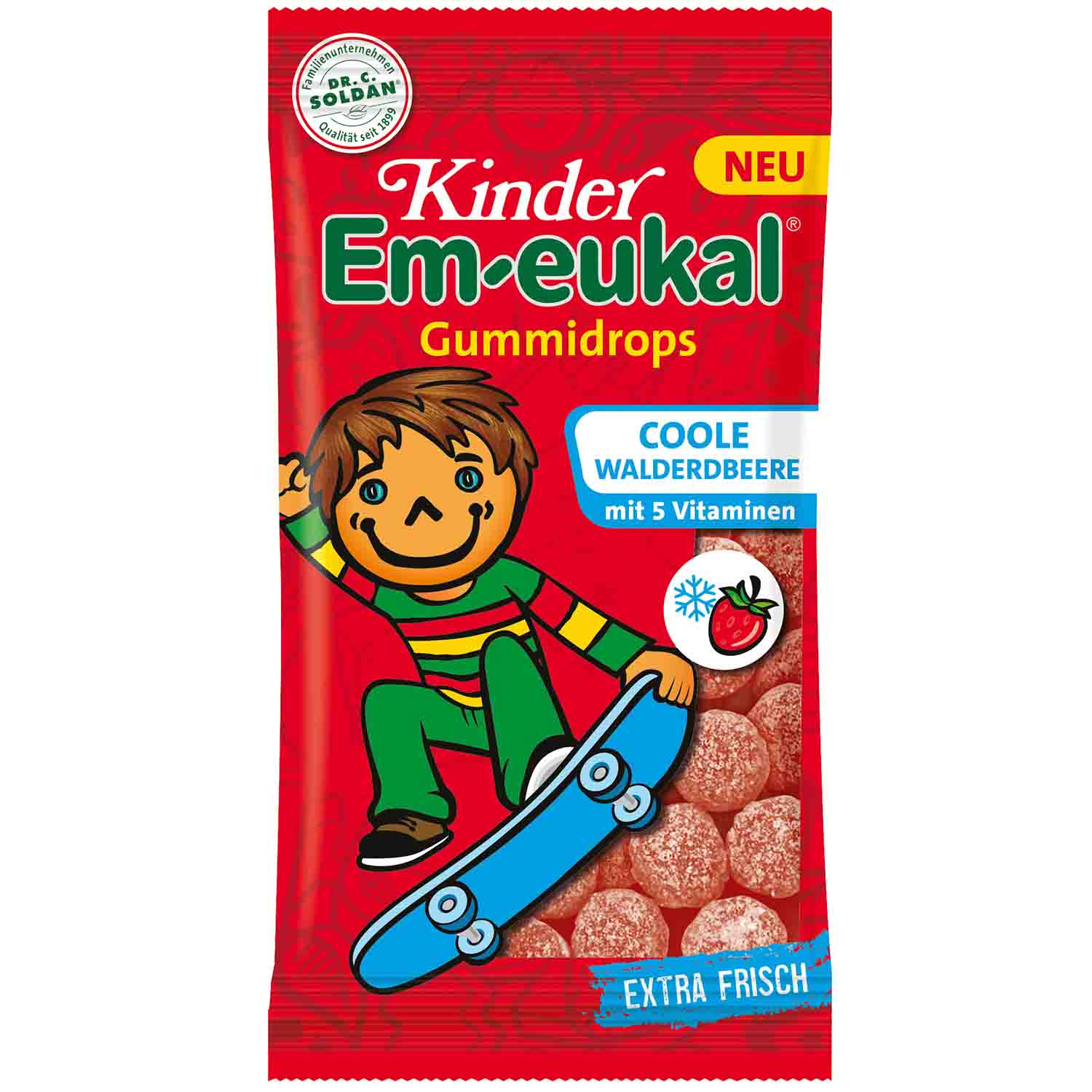 Kinder Em-eukal Gummidrops Coole Walderdbeere 75g