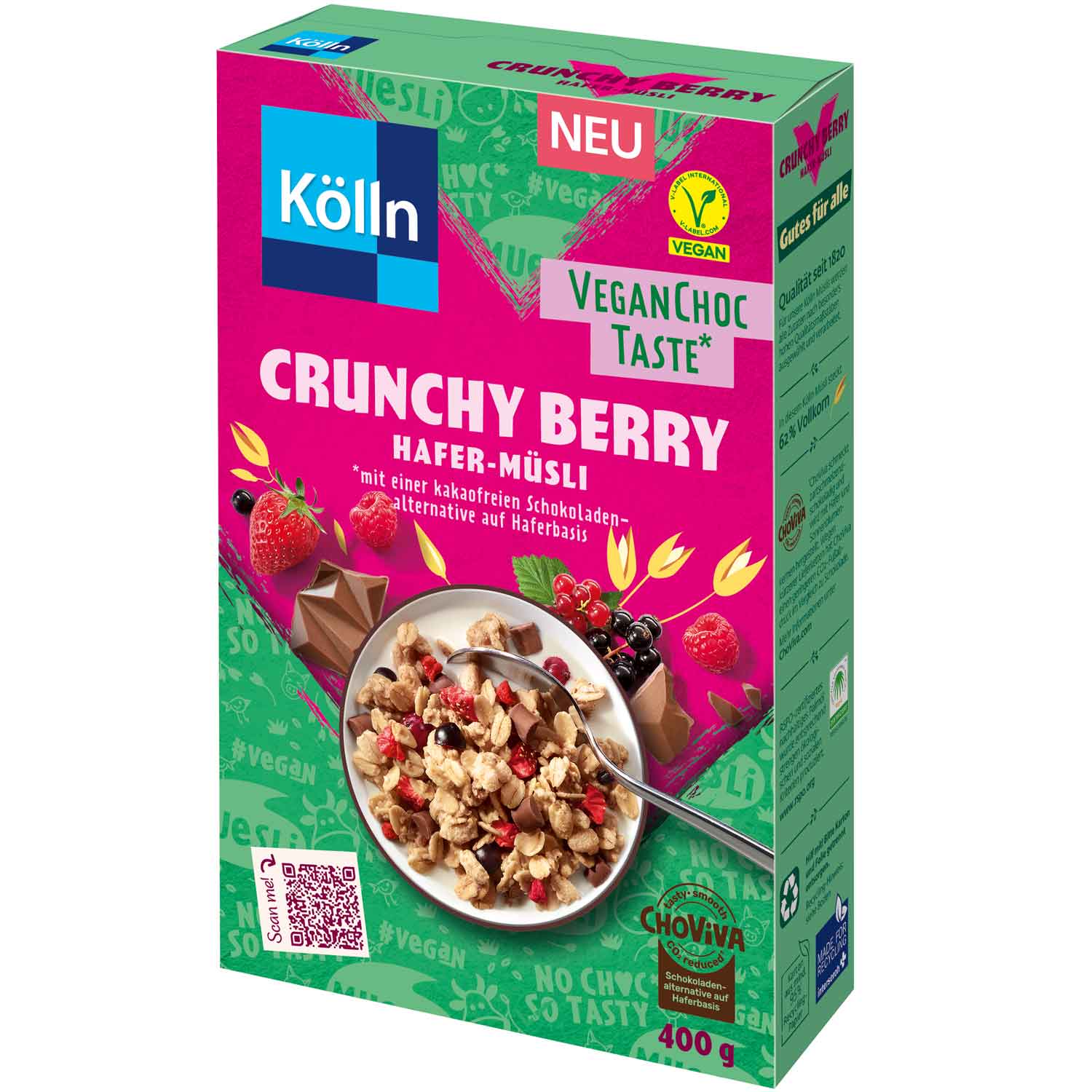 Kölln Hafer-Müsli Crunchy Berry VeganChoc Taste 400g