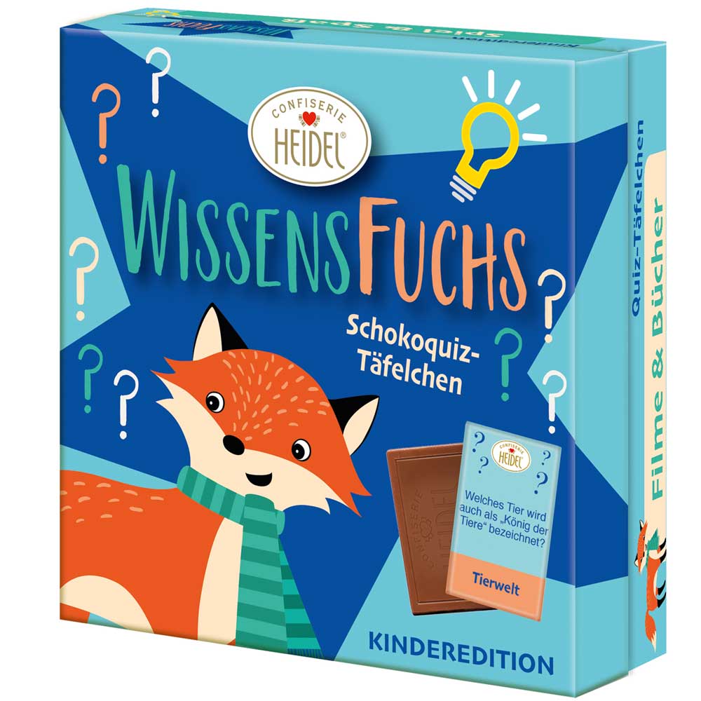 Heidel Wissensfuchs Schokotäfelchen 180g