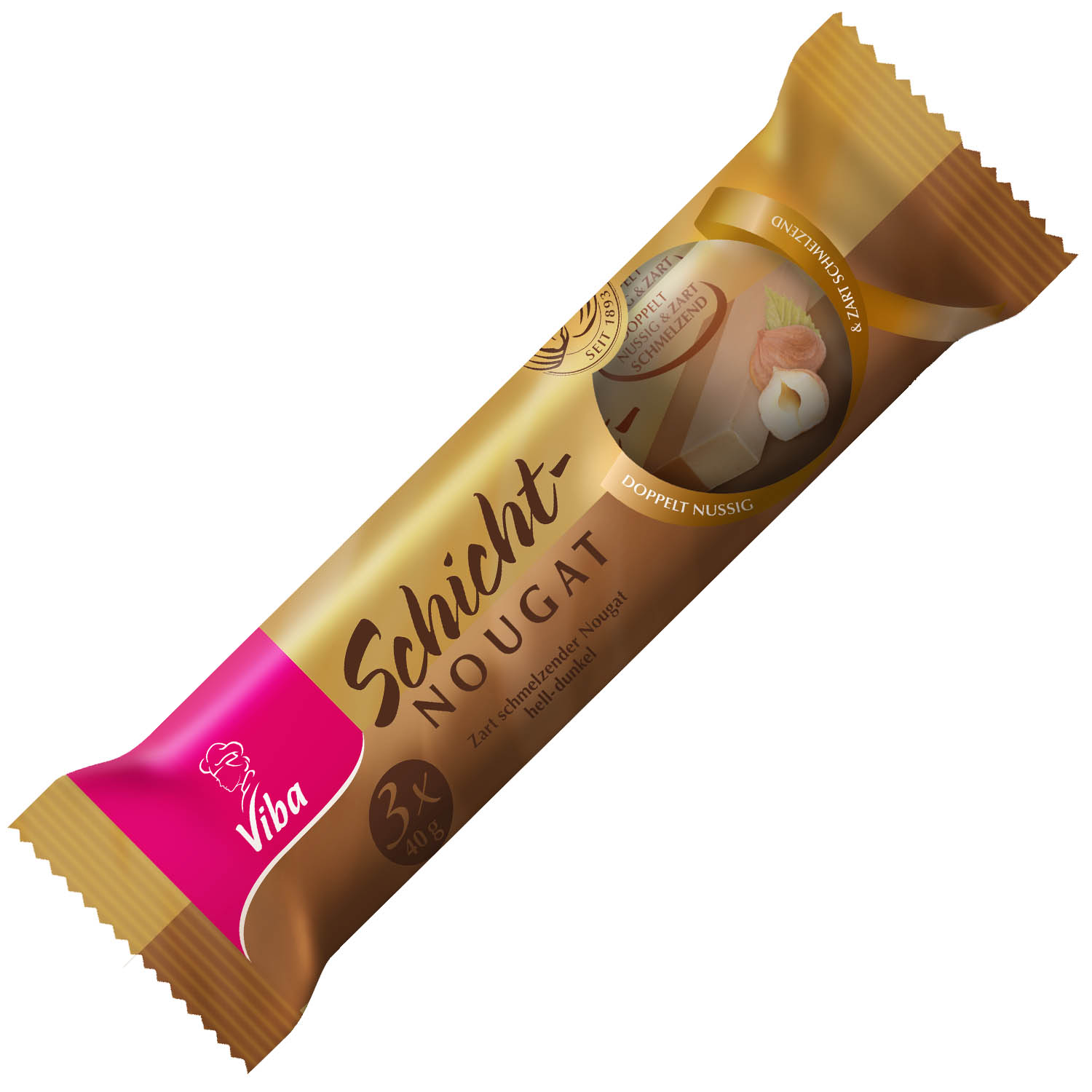 Viba Schicht-Nougat Stangen 3x40g