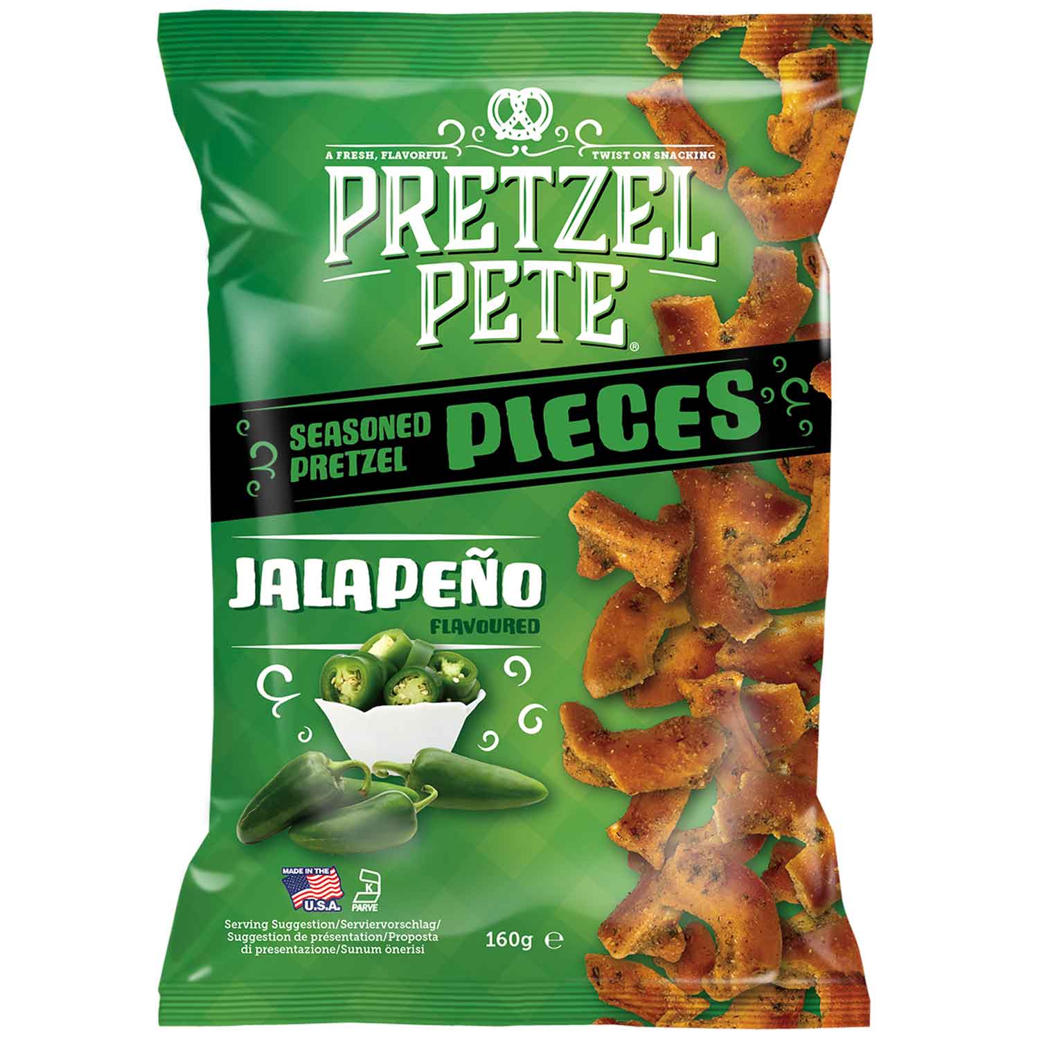 Pretzel Pete Pieces Jalapeño 160g