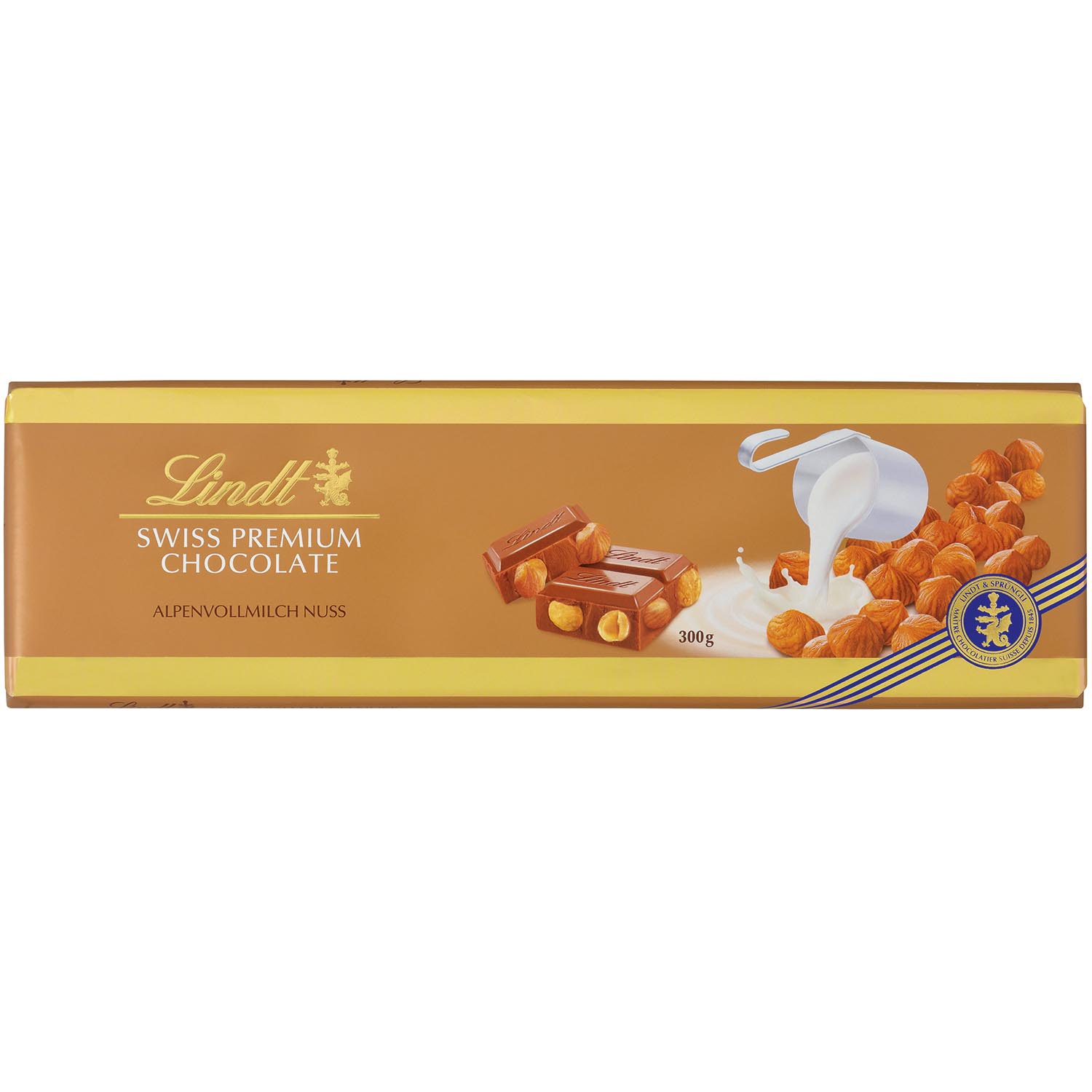 Lindt Swiss Premium Chocolate Alpenvollmilch Nuss Tafel 300g